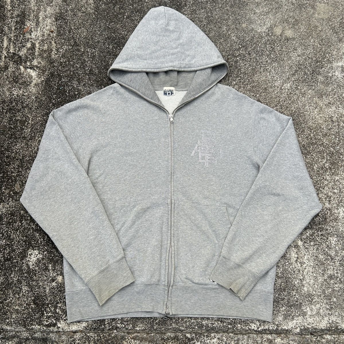 Bape × Swarovski Vintage Bape Swarovski College Logo Full Zip Hoodie Size US M / EU 48-50 / 2 - 2 Thumbnail