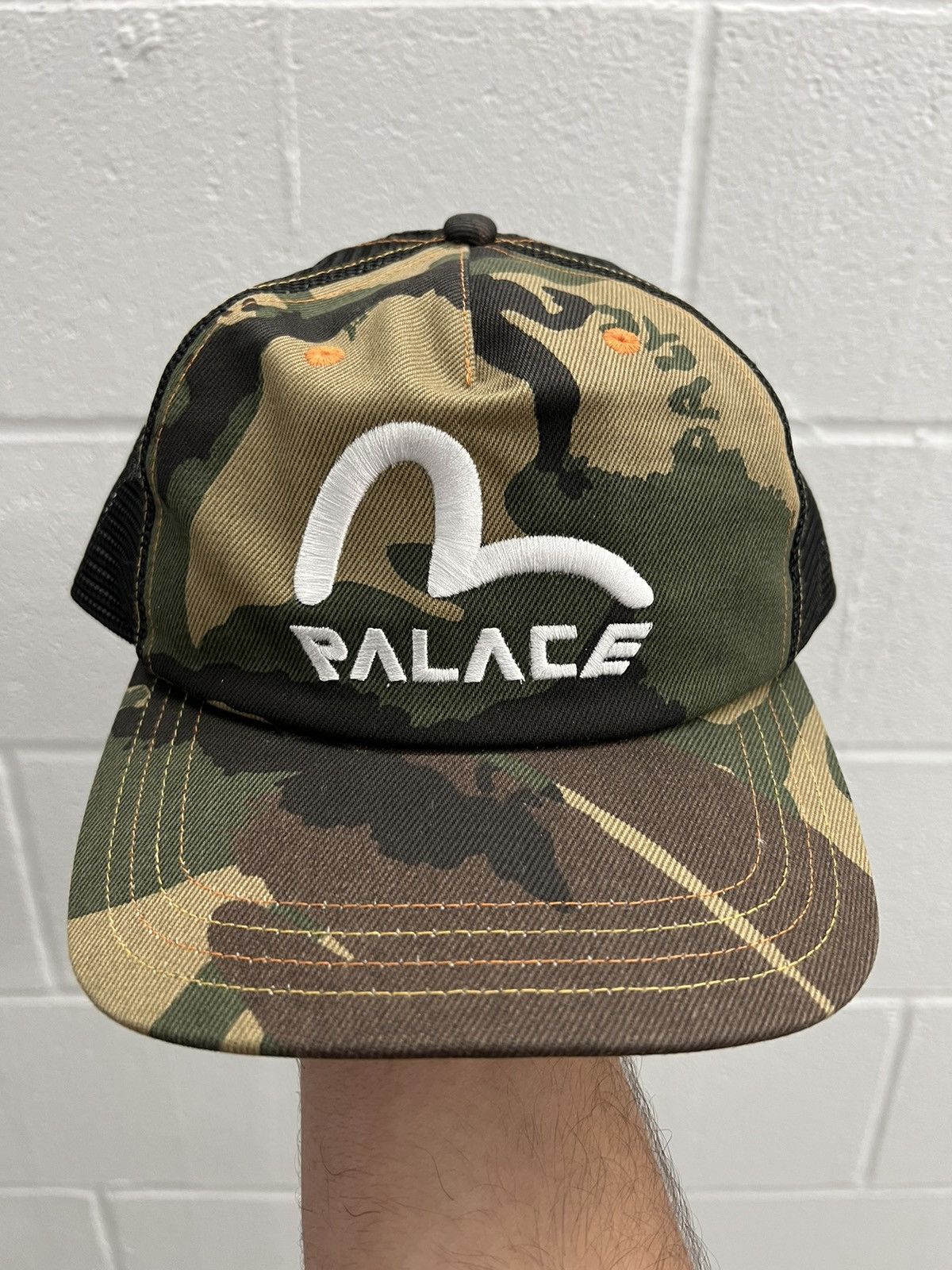 Palace Palace x Evisu Denim Mesh Trucker Cap | Grailed