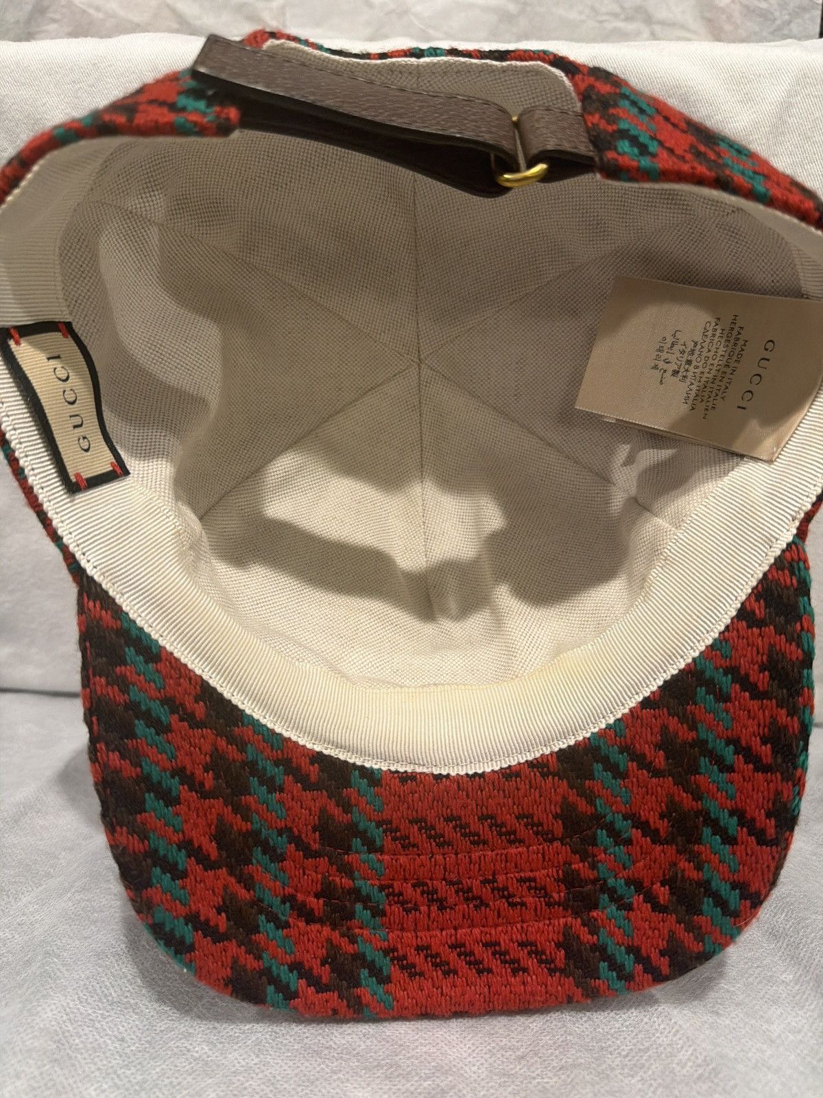 Gucci Gucci GG Monogram Wool Knit Baseball Cap Red Green OS Size ONE SIZE - 5 Thumbnail