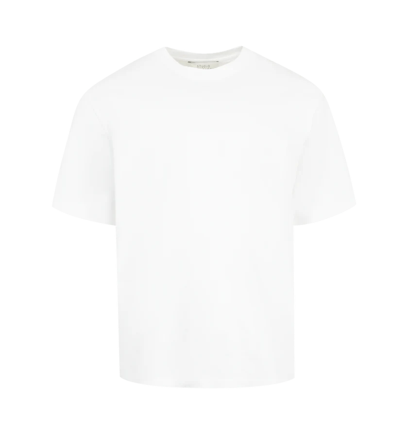 Studio Nicholson o1h1sh10525 Branded Boxy Fit T-Shirt in White Size US S / EU 44-46 / 1 - 1 Thumbnail