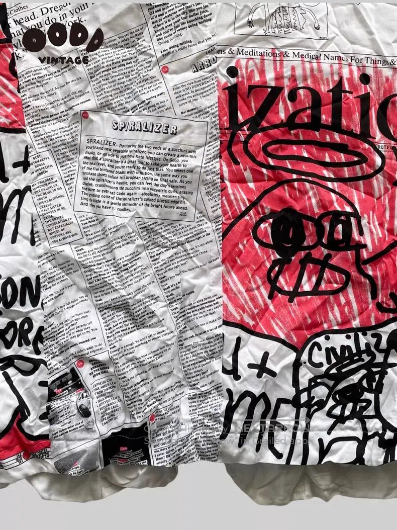 Junya Watanabe Junya Watanabe Newspaper Graffiti Pleated Jacket Size US M / EU 48-50 / 2 - 5 Thumbnail