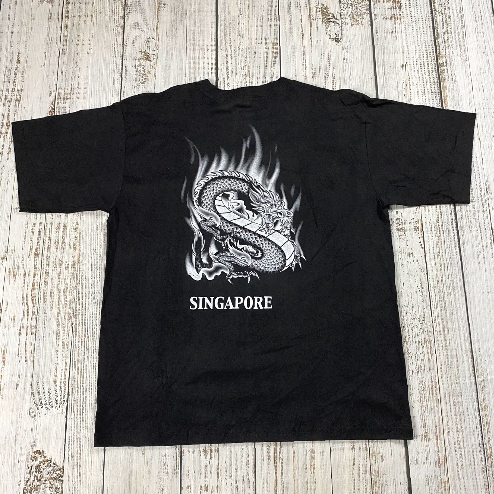 X-LARGE VINTAGE X-LARGE DRAGON T-SHIRT MEN'S XL DOUBLE-SIDED BLACK SINGAPORE Size US XL / EU 56 / 4 - 5 Thumbnail