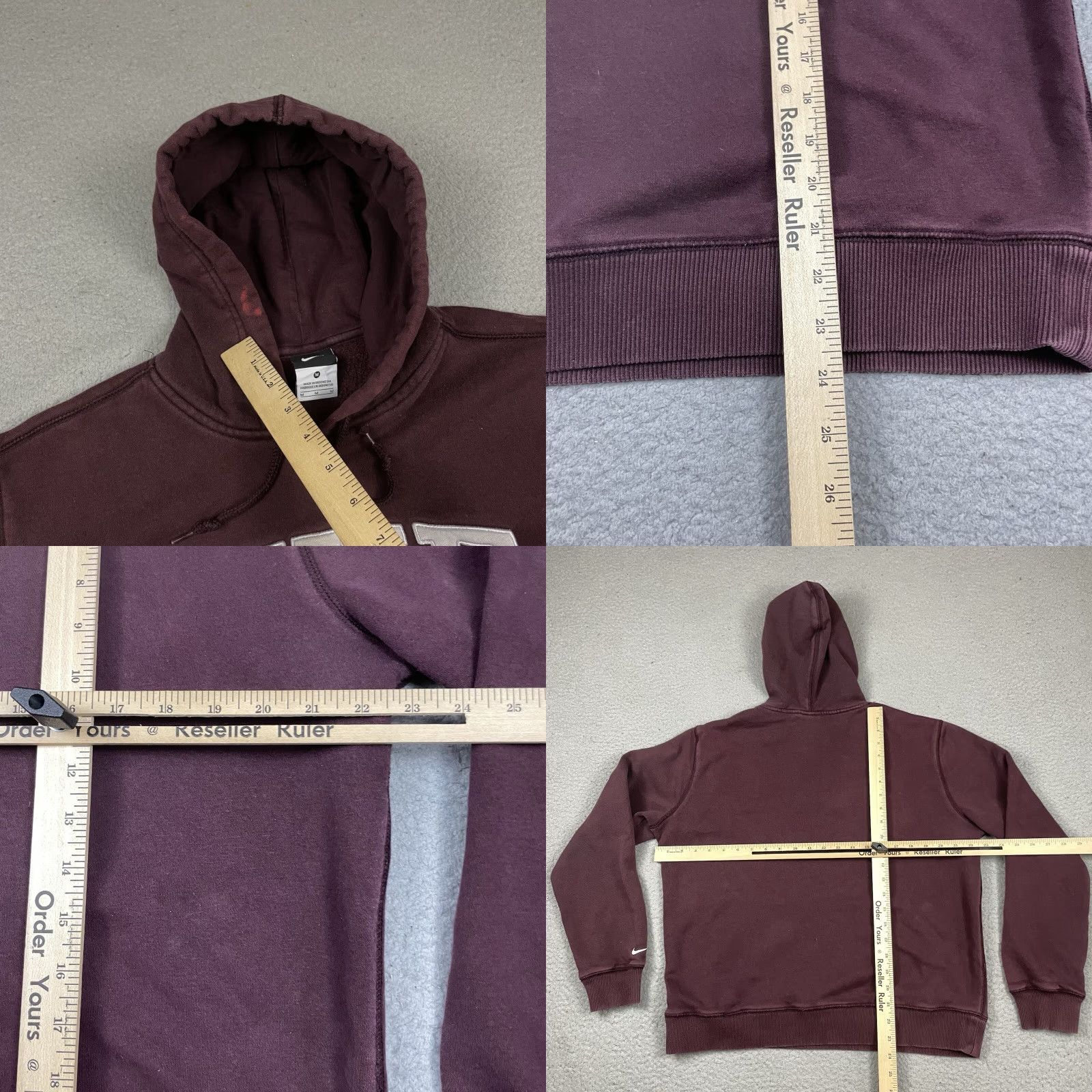 Nike Nike Sweatshirt Hoodie Men Adult Medium Red Embroidered Swoosh Distressed 90s USA Sports Pullover Size US M / EU 48-50 / 2 - 8 Thumbnail