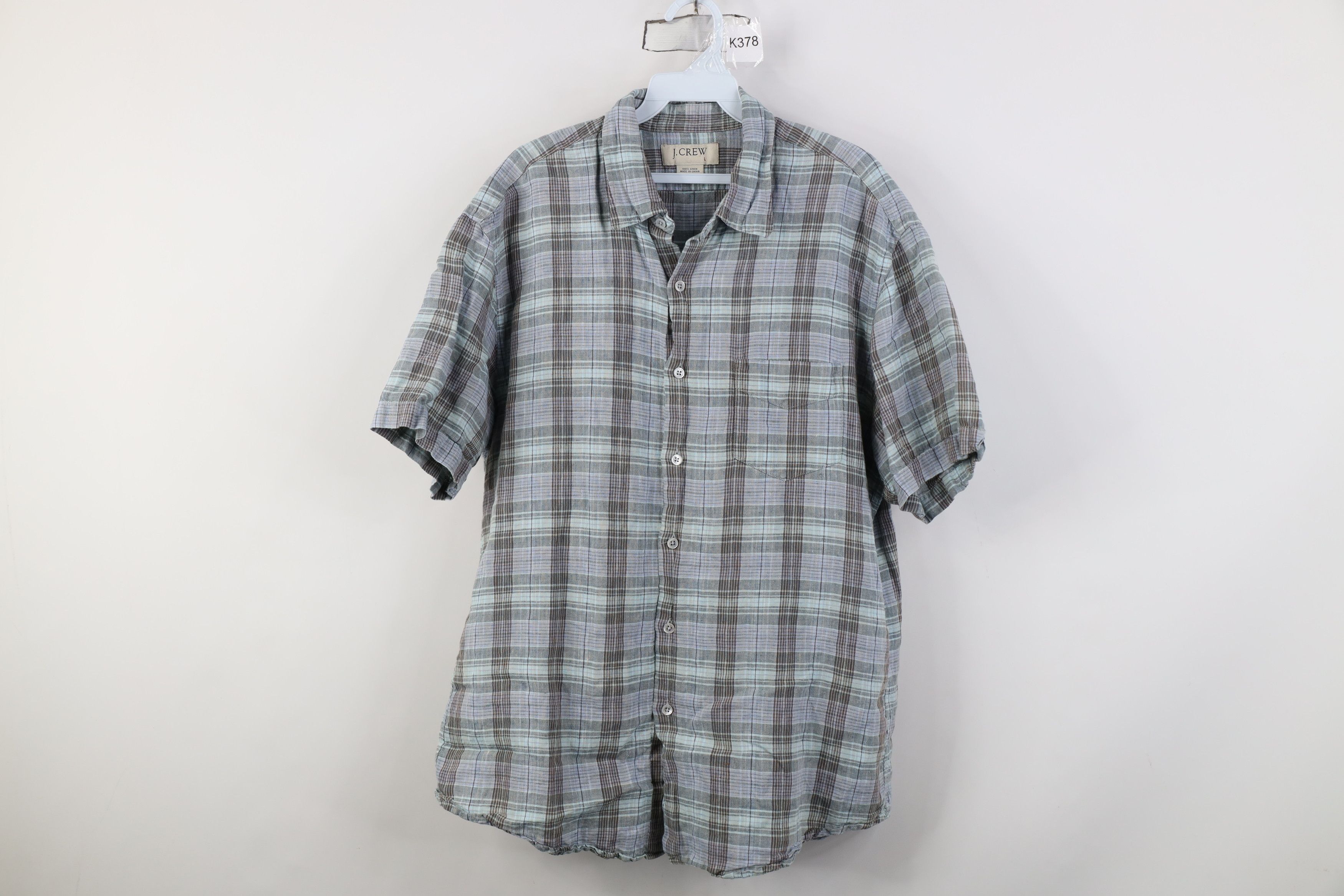 J.Crew Vintage 90s J Crew Short Sleeve Collared Button Shirt Plaid Size US L / EU 52-54 / 3 - 1 Thumbnail