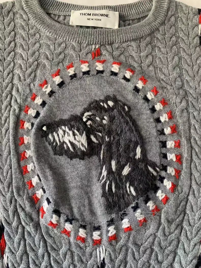 Thom Browne Thom Browne Dog Coarse Grey Knit Sweater Size XS / US 0-2 / IT 36-38 - 1 Thumbnail