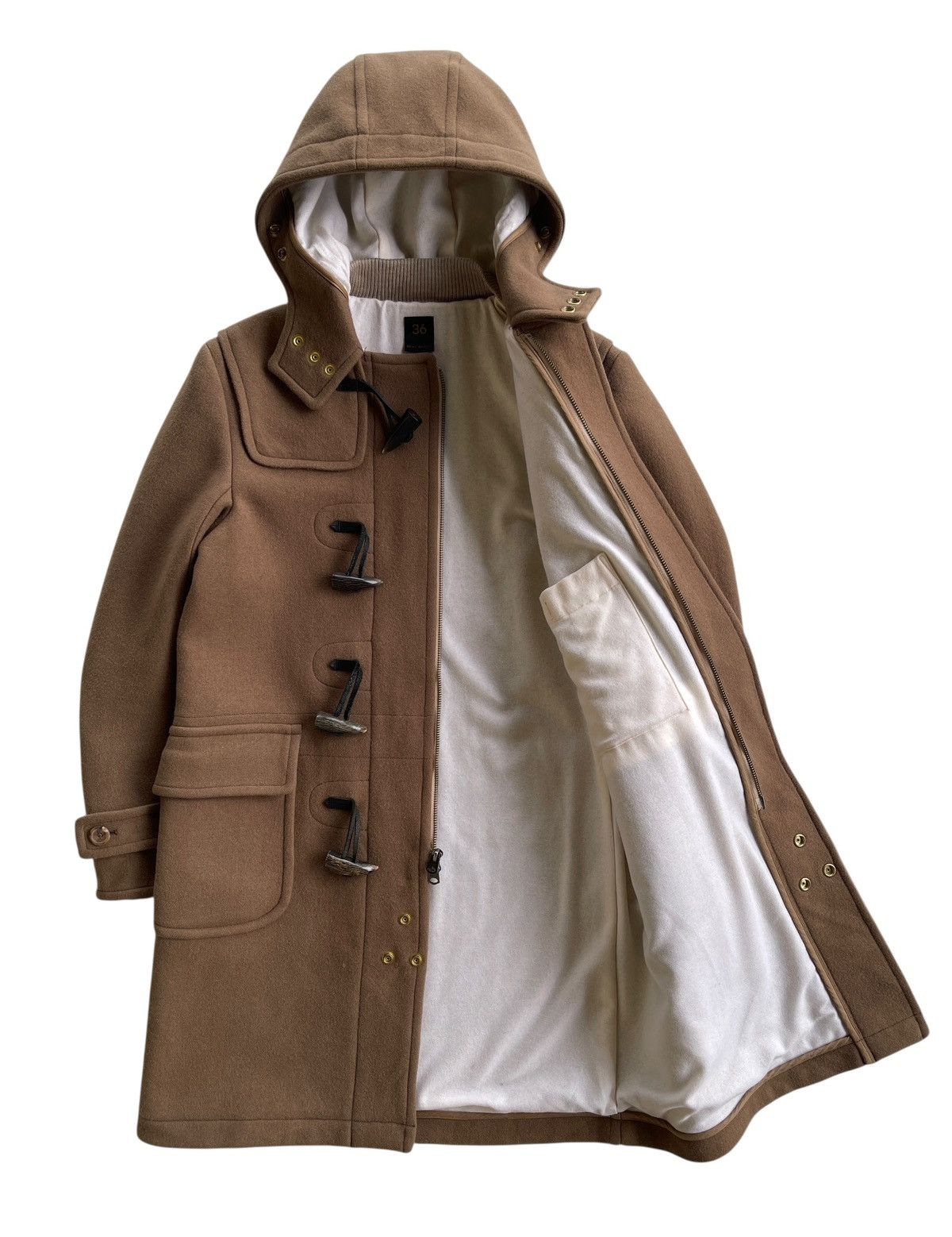 MasterPiece SCYE x MASTERPIECE Wool Beige Duffle Coat Size US S / EU 44-46 / 1 - 2 Thumbnail