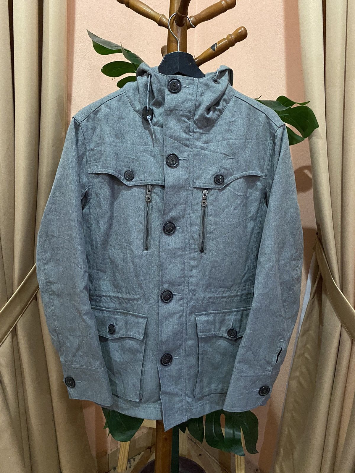 Japanese Brand Otarie Designed Wear Grey Men’s Hooded Jacket - Modern Size US M / EU 48-50 / 2 - 7 Thumbnail