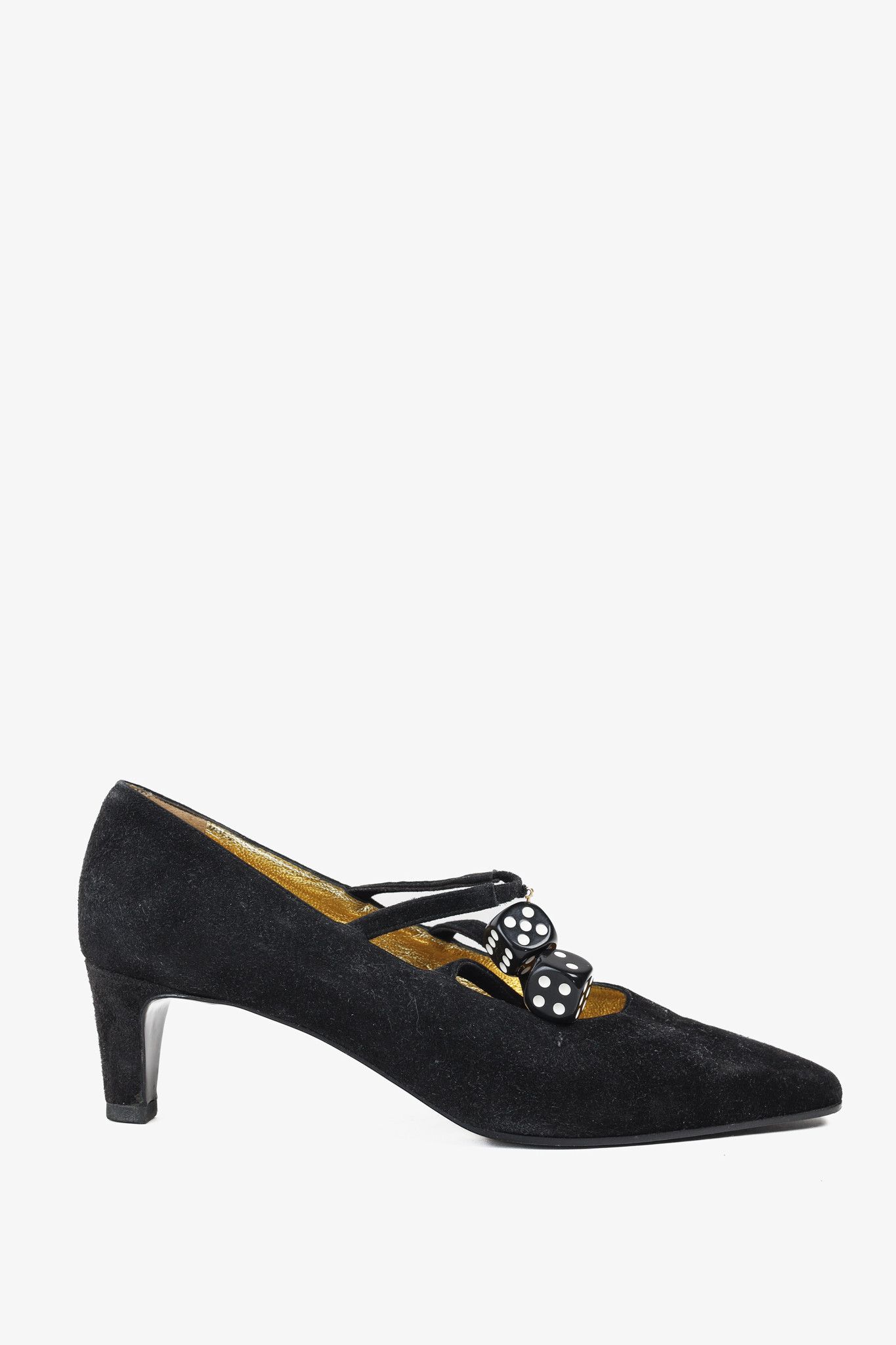 Moschino Moschino Vintage Black Suede Lucky Dice Pumps Size US 6.5 / IT 36.5 - 1 Thumbnail
