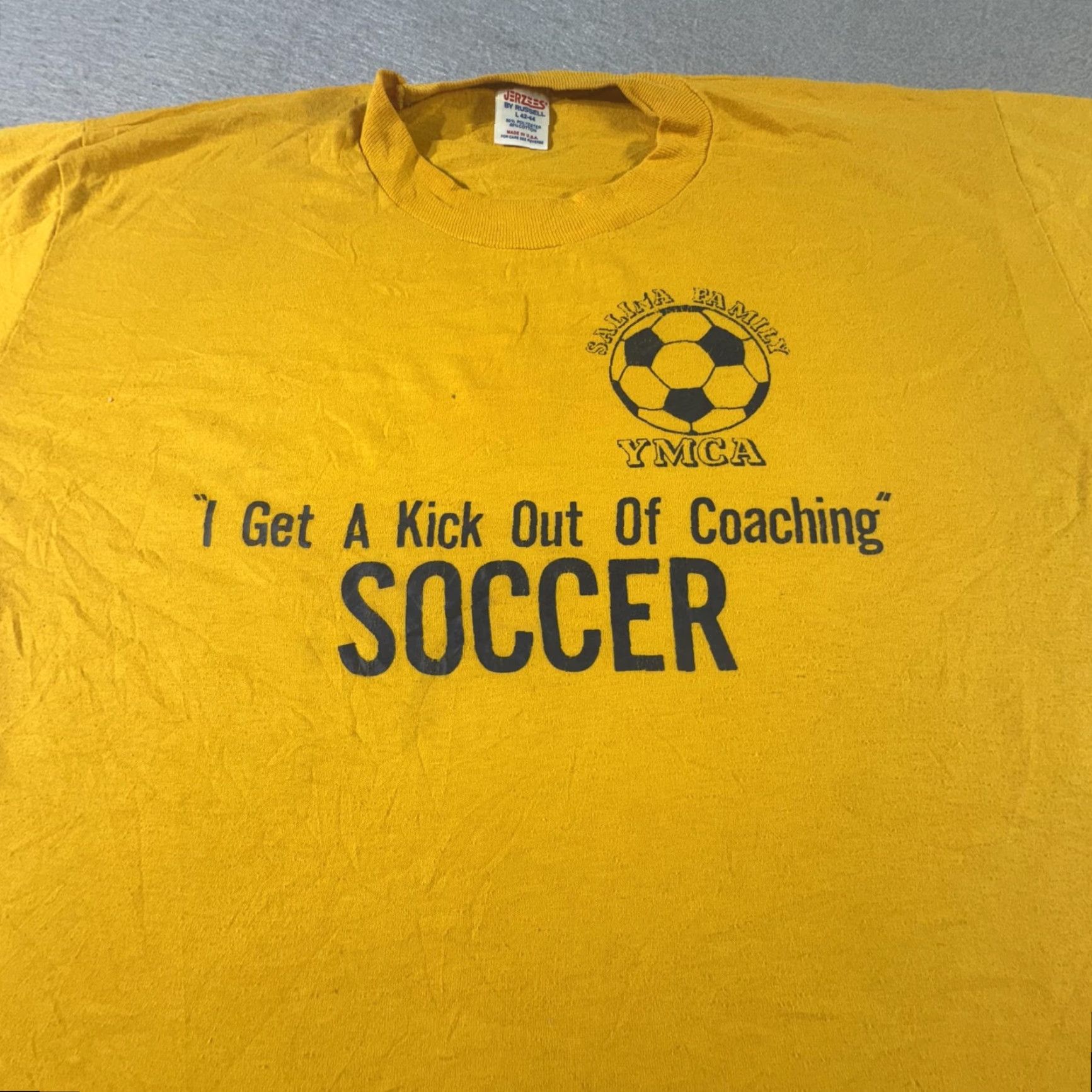Jerzees VINTAGE Vintage Salina Family YMCA Shirt Mens Large Soccer Coach Centennial 80s Tee Size US L / EU 52-54 / 3 - 2 Thumbnail