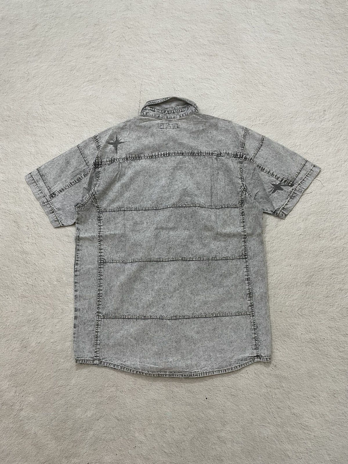Le Grande Bleu (L.G.B.) 00s intheattic Washed Grey Denim Text Print Distressed poem Size US L / EU 52-54 / 3 - 8 Thumbnail