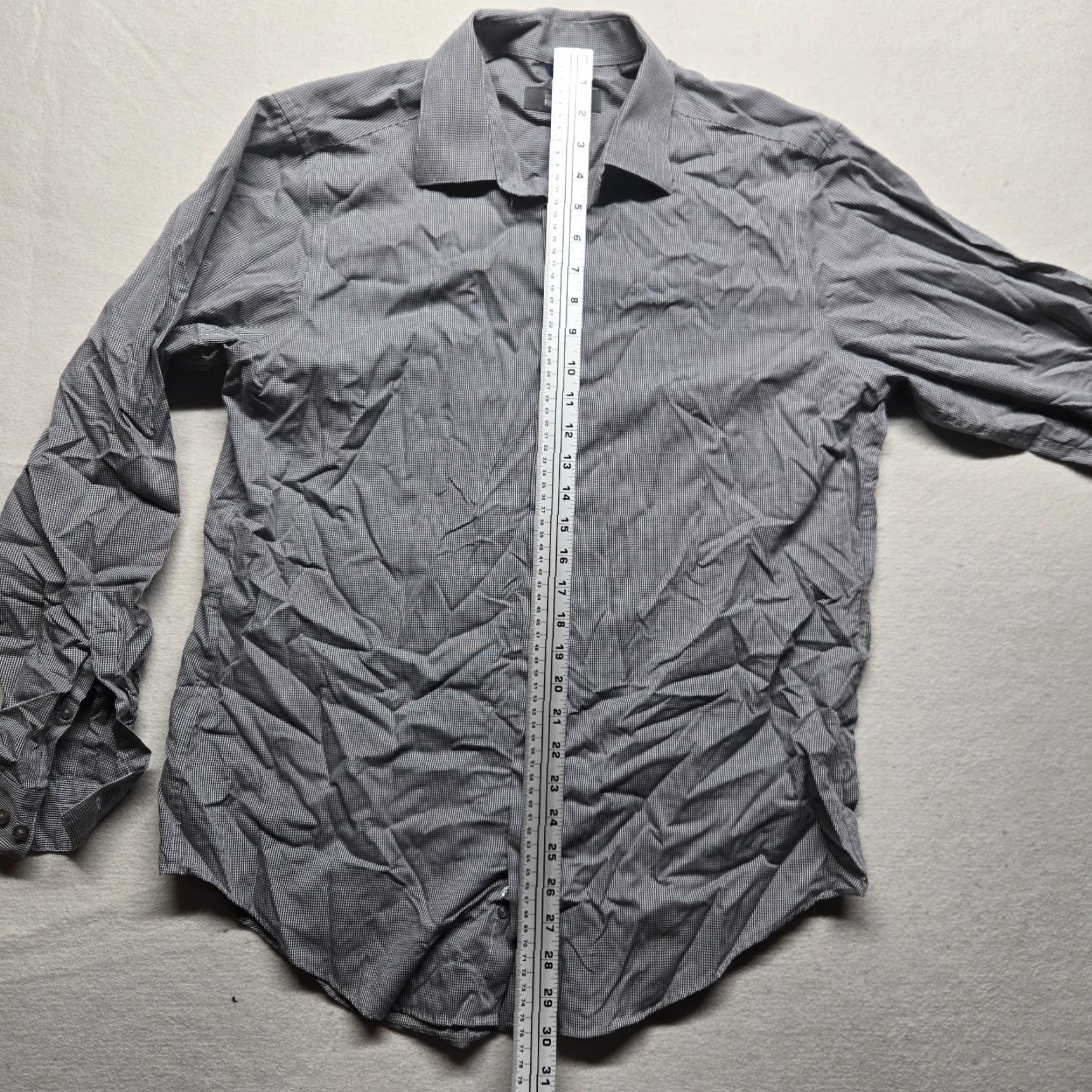 Kenneth Cole VINTAGE Kenneth Cole Reaction Men's Button Front Shirt Long Sleeve Check Gray 80s Casual Business Large Size US L / EU 52-54 / 3 - 6 Thumbnail