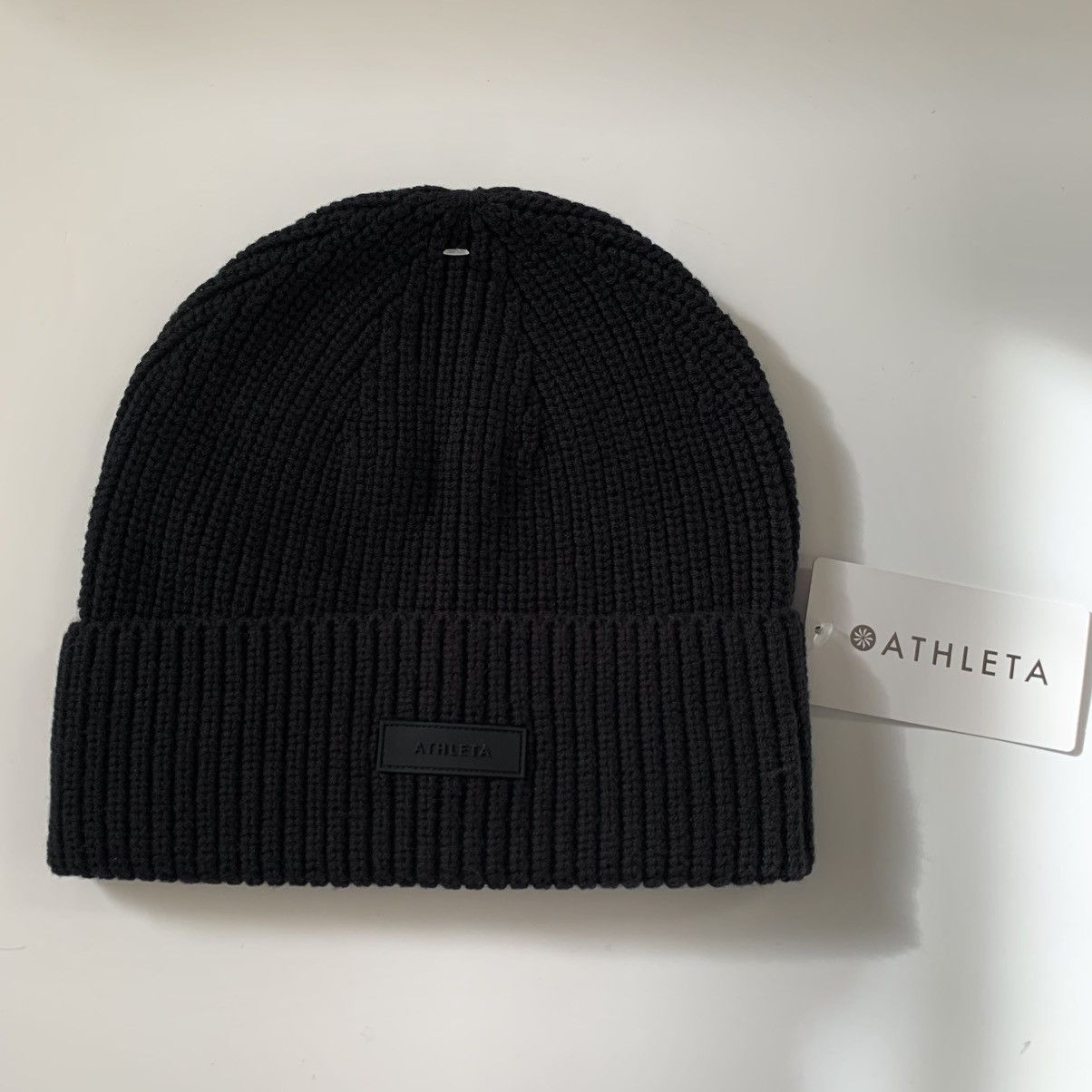 Athleta Athleta wool cotton thick knit beanie all black Size ONE SIZE - 5 Thumbnail