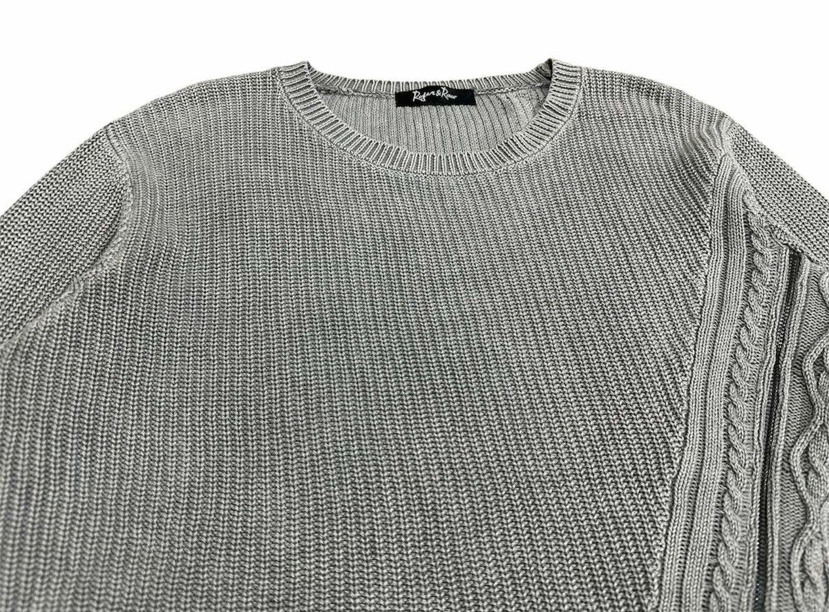 If Six Was Nine × Japanese Brand × Tornado Mart 🔥Sick Y2K Roger & Raw Cable Knit Asymmetric Sweater Zipper Size US M / EU 48-50 / 2 - 6 Thumbnail