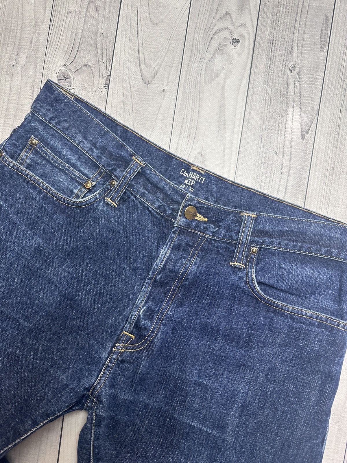 Carhartt Wip × Vintage Vintage Carhartt Wip Demin jeans logo size 34/32 Size US 34 / EU 50 - 9 Thumbnail