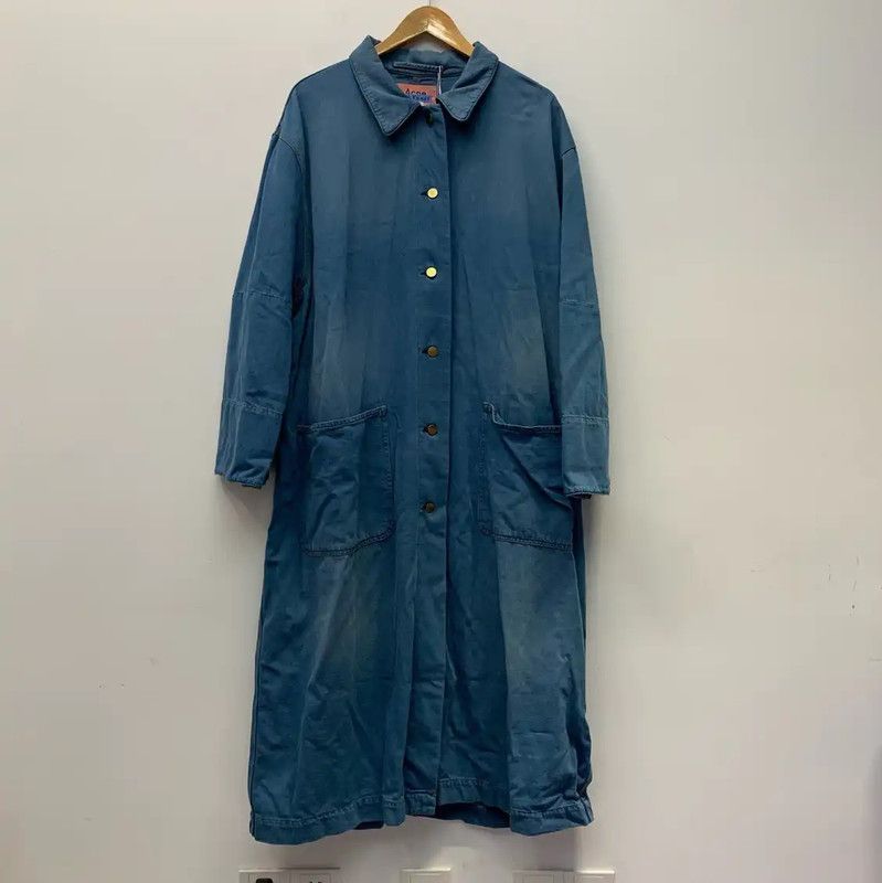 Acne Studios Acne Studios Long Blue Cotton Coat for Women Size L / US 10 / IT 46 - 1 Thumbnail
