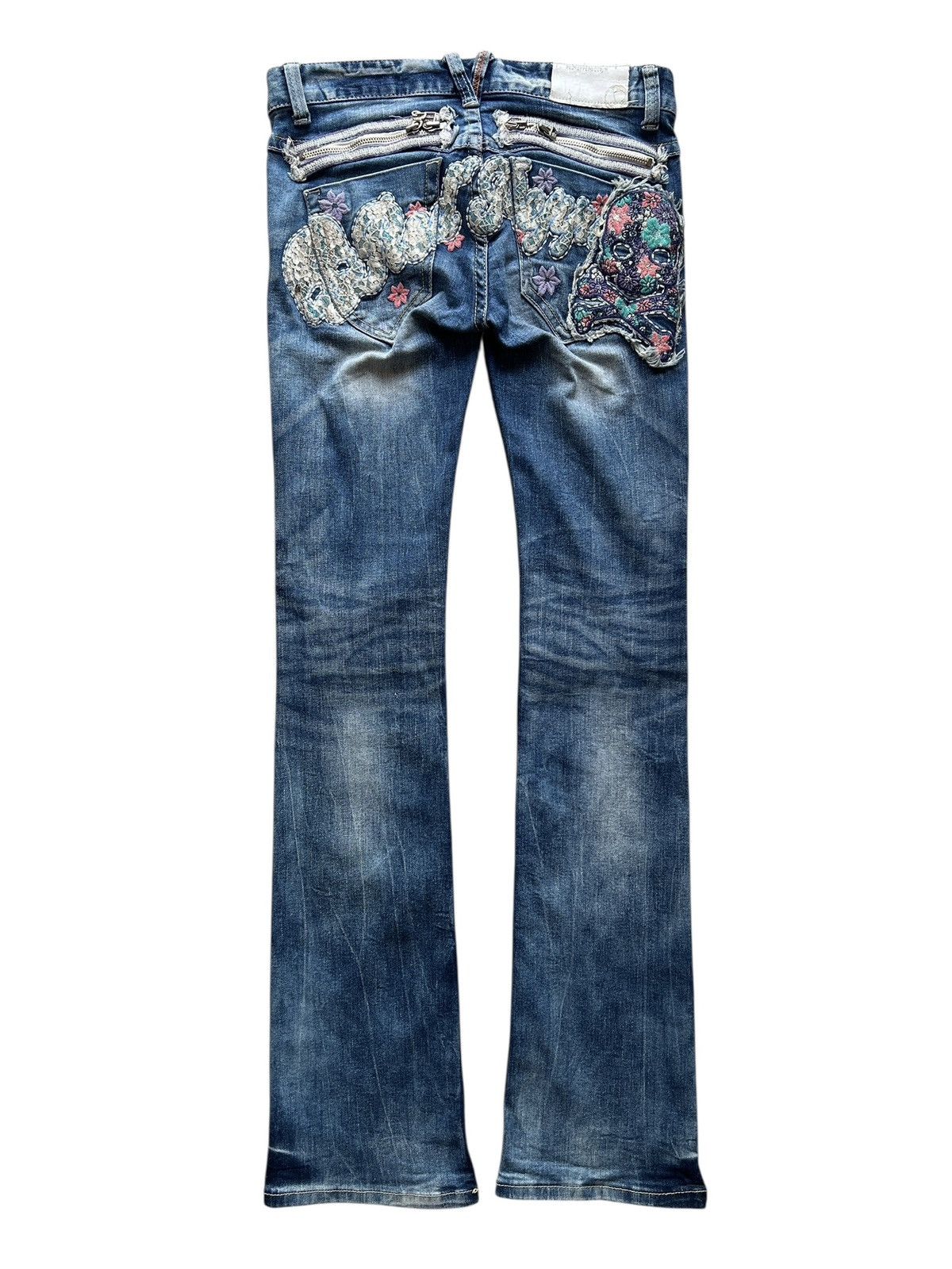 Japanese Brand 2000s Red Pepper Low Rise Embroidery Slim Flare Jeans Size US 30 / EU 46 - 1 Thumbnail