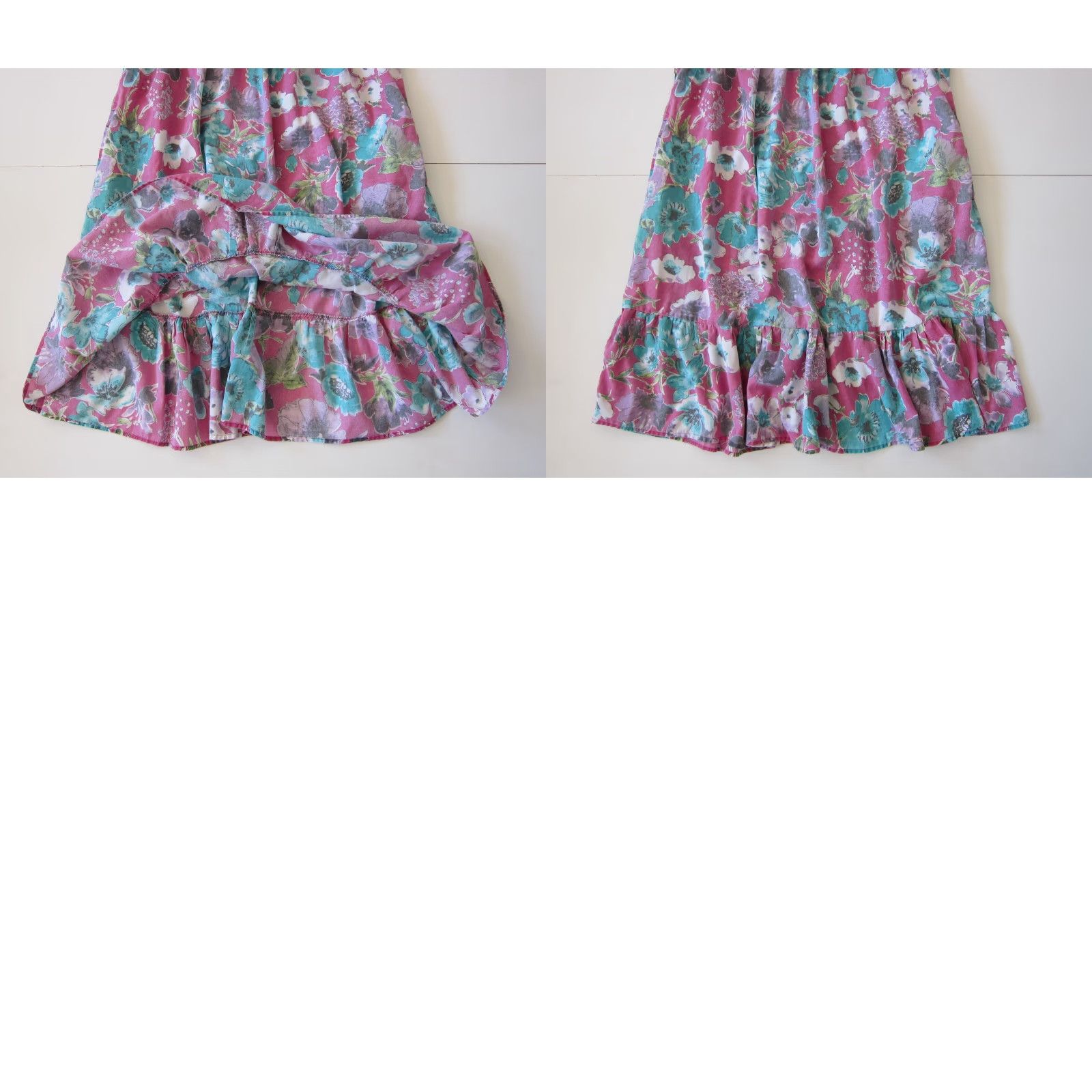 Vintage CW Classics Cotton Pink Blue Purple Floral Pocket Long Maxi Kaftan Dress Medium Size M / US 6-8 / IT 42-44 - 8 Thumbnail