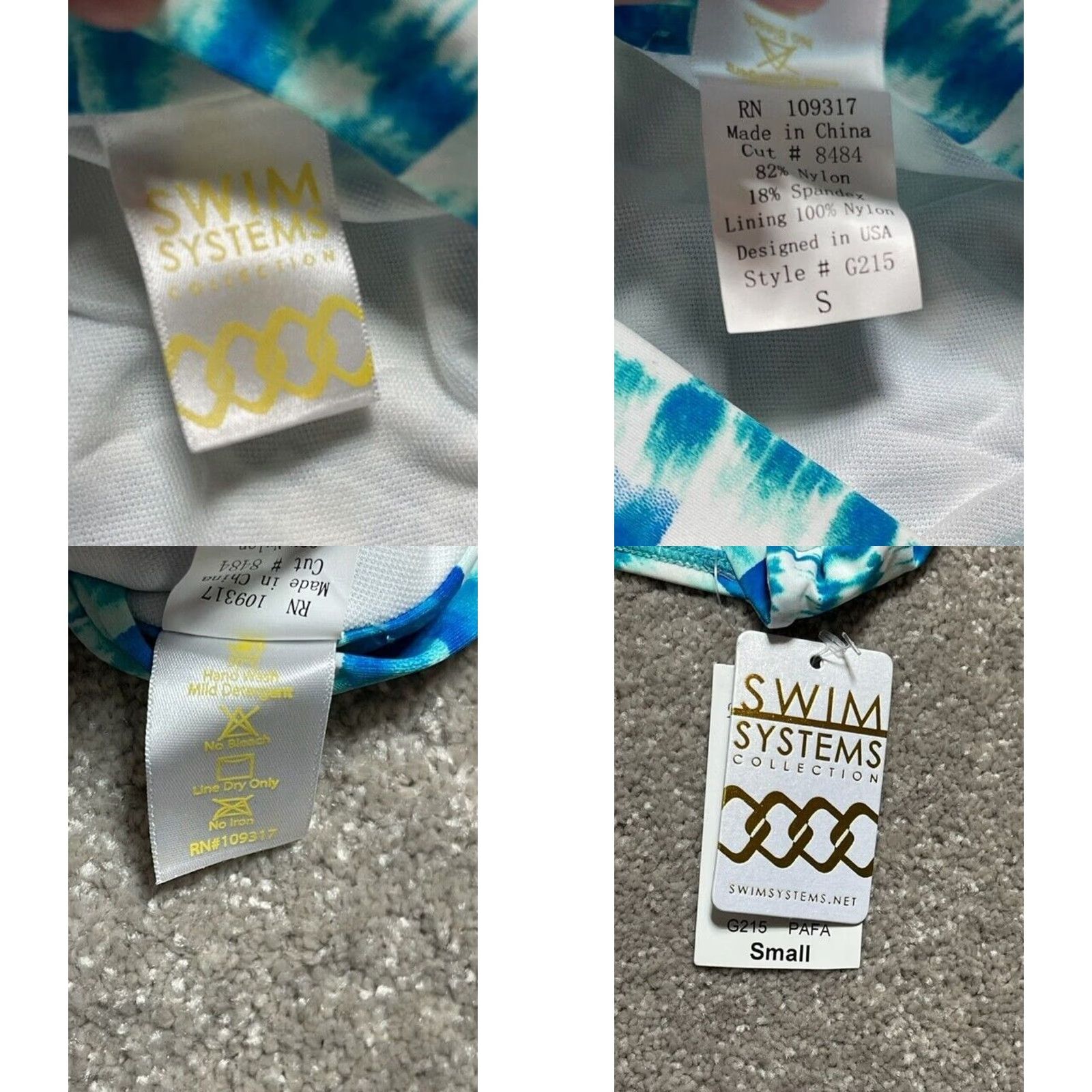 Vintage Swim Systems Bikini Bottom S Tie Dye Shibori Luxe Boho Chic Hipster Bottom Womens S Beach Blue Size 28" / US 6 / IT 42 - 8 Thumbnail