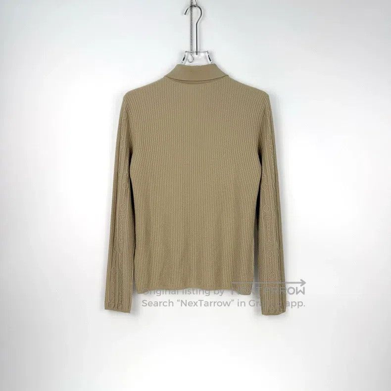 Hermes Hermes Khaki Chain Pattern Semi-Wool Sweater Size S / US 4 / IT 40 - 4 Thumbnail