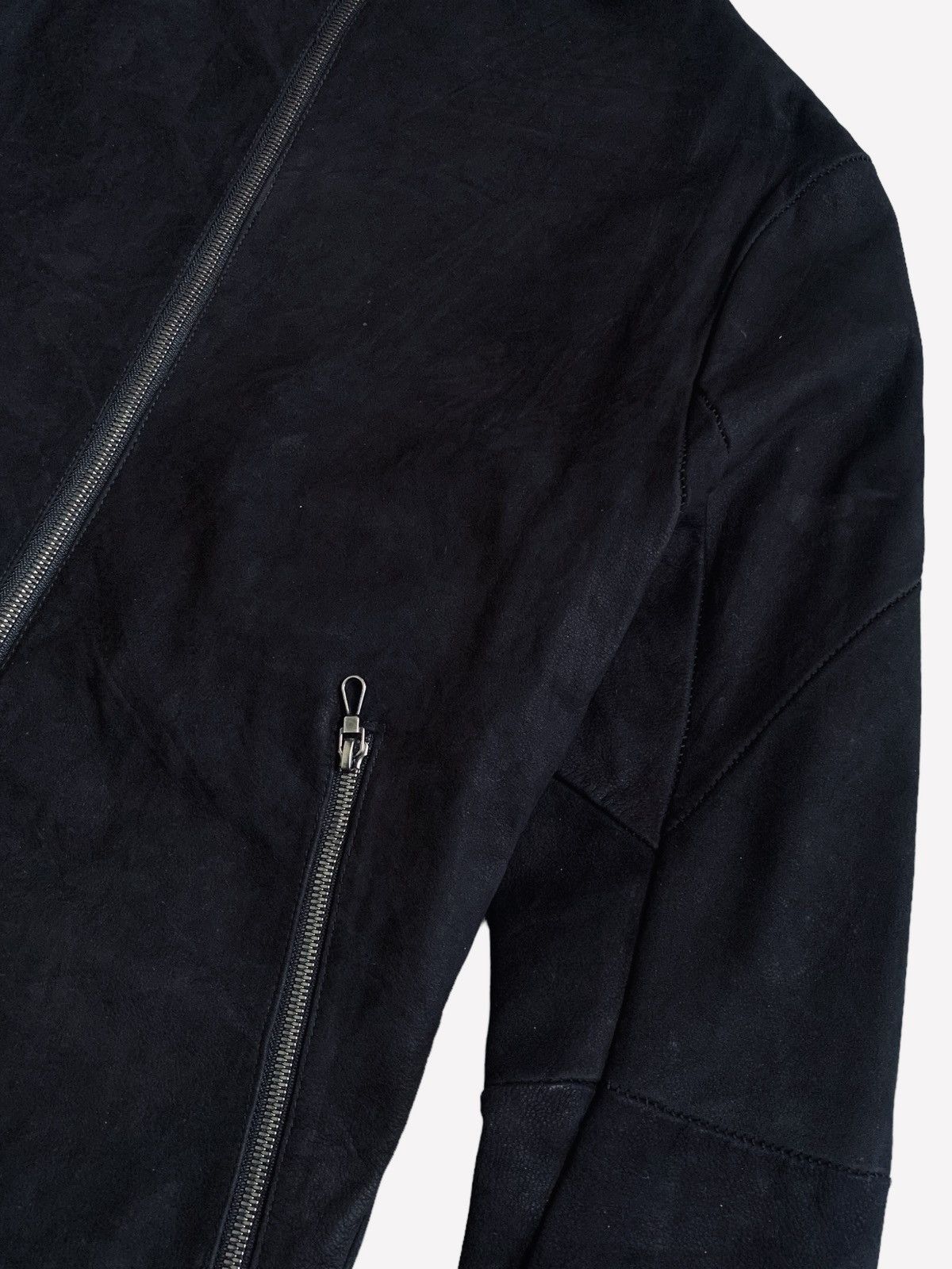 Gene Par Yukio Mishiba 2000s Yukio Mishiba - Asymetrical Suede Leather Jacket Size US M / EU 48-50 / 2 - 10 Thumbnail