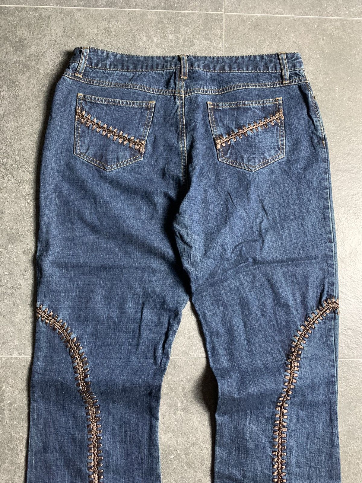 Japanese Brand 2000s Japan Fabric Central Unloader Lace-Up Flared Jeans Size US 30 / EU 46 - 10 Thumbnail