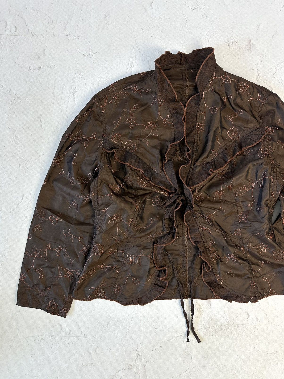 Beauty Beast × If Six Was Nine × Vintage Vintage Brown Floral Blouse Size M / US 6-8 / IT 42-44 - 2 Thumbnail