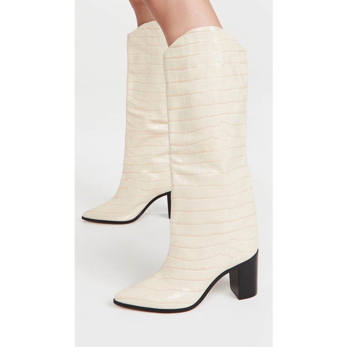 SCHUTZ Schutz Croc-Embossed Leather Boots size 10 Size US 10 / IT 40 - 2 Thumbnail