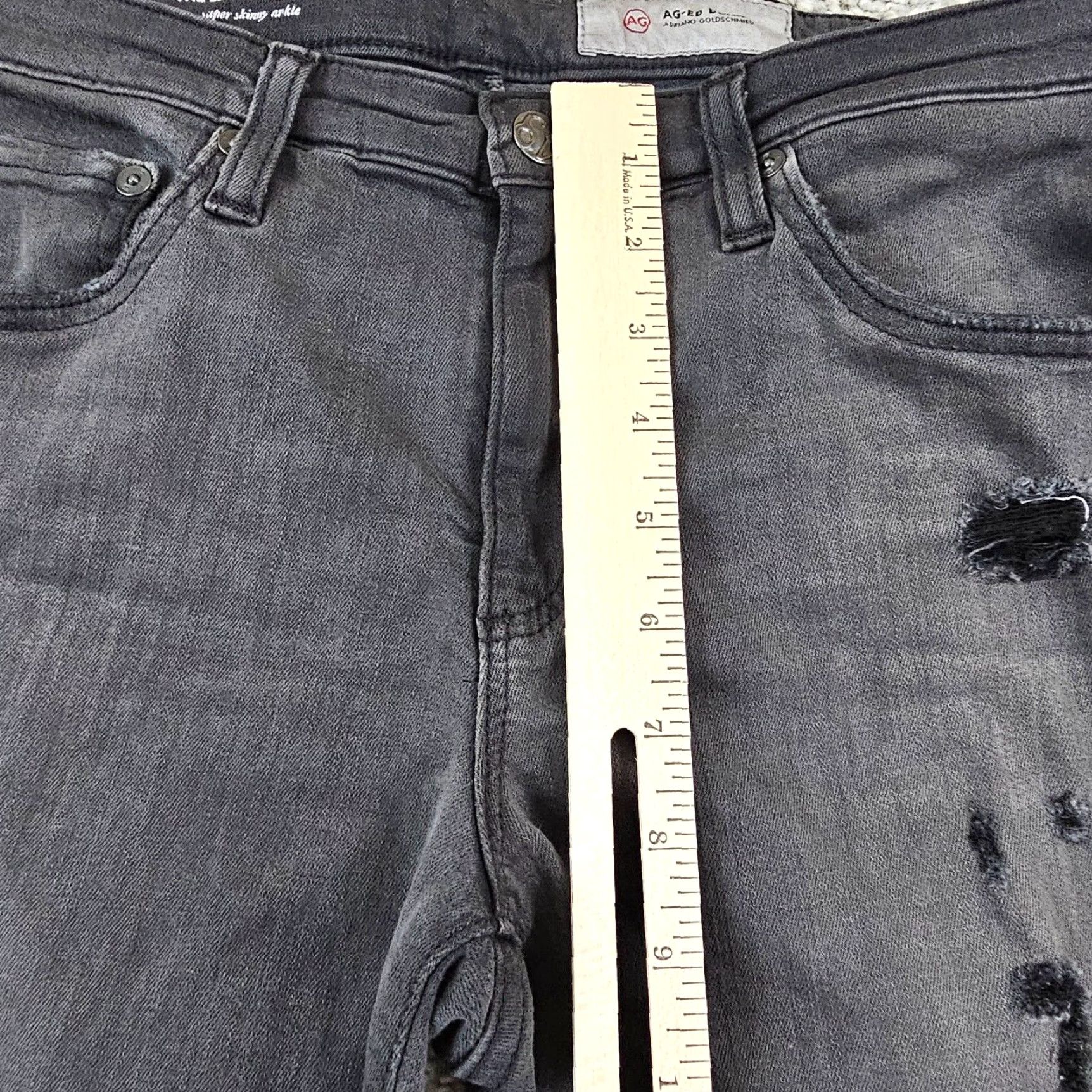 Vintage AG Adriano Goldschmied Jeans Womens Black 29 Mid Rise Ankle Skinny 29x28 Size 29" - 4 Thumbnail