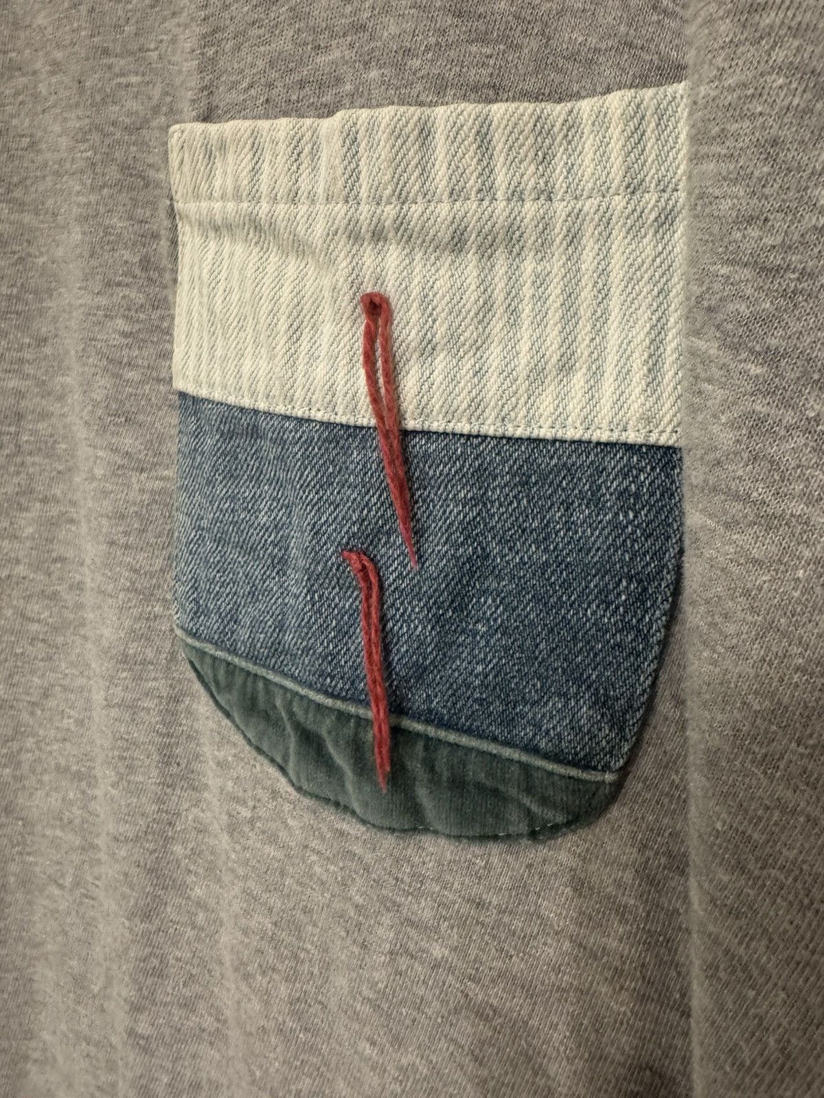 Visvim Visvim Grey Knotted Pocket Tee Size US XL / EU 56 / 4 - 6 Thumbnail