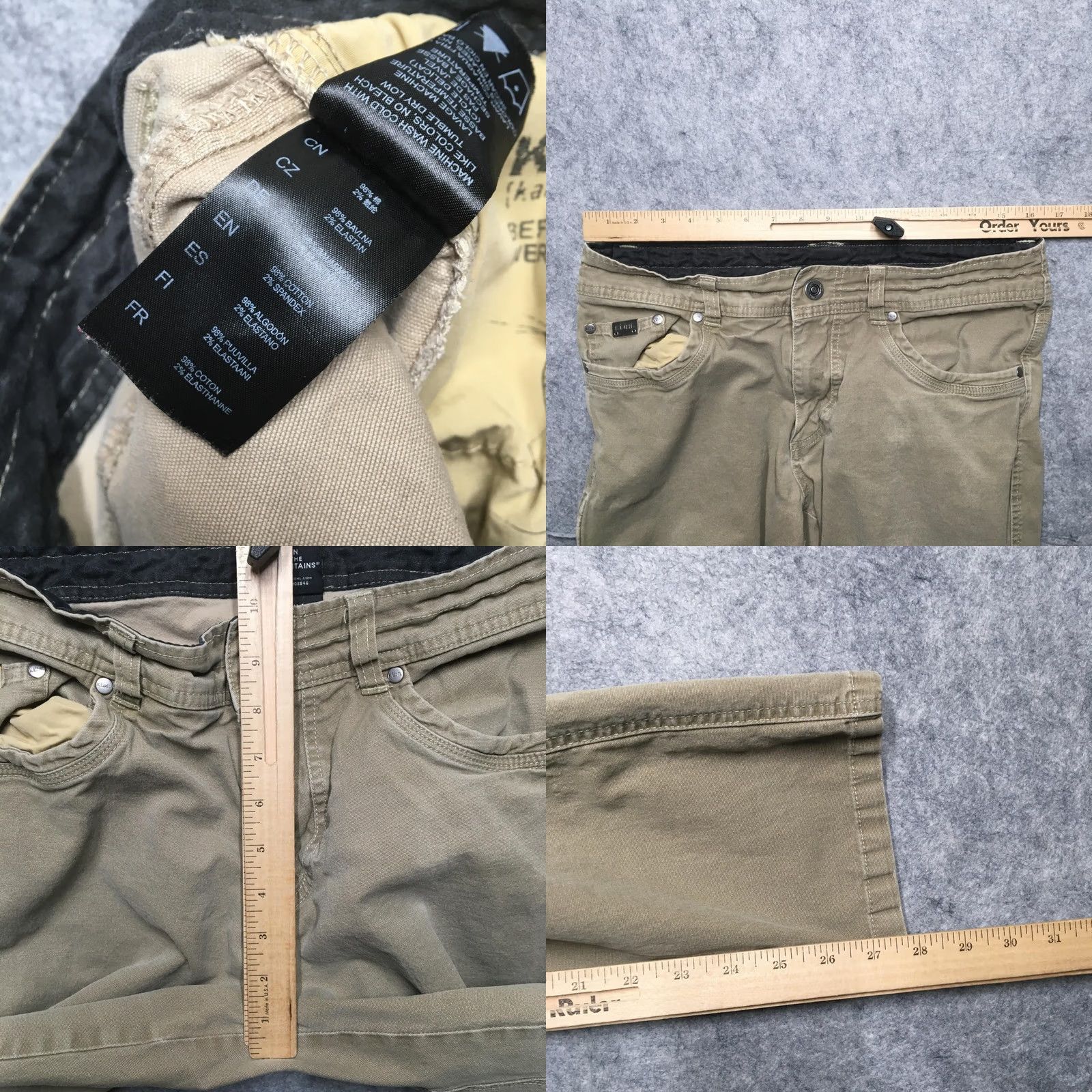 Vintage KÜHL Kanvus Jean Mens 34x30 Beige Relaxed Straight Canvas Jeans Stretch Outdoor Pants Size US 34 / EU 50 - 9 Thumbnail