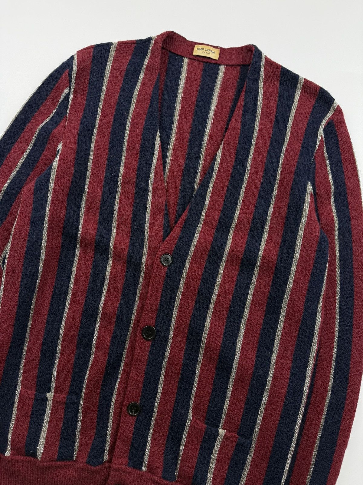 Saint Laurent Paris Saint Laurent x Hedi Slimane Pinstripe Wool Cardigan Size US L / EU 52-54 / 3 - 5 Thumbnail
