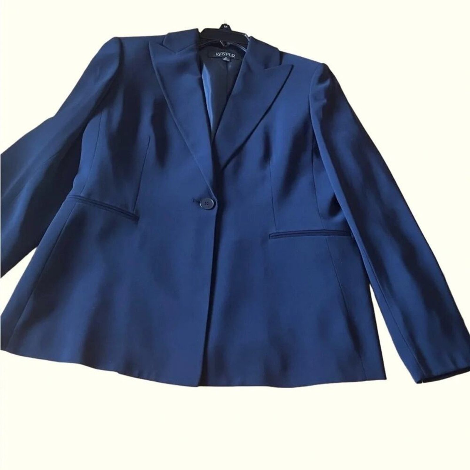 Kasper Kasper navy blue one button jacket, size 10 Size L / US 10 / IT 46 - 1 Thumbnail