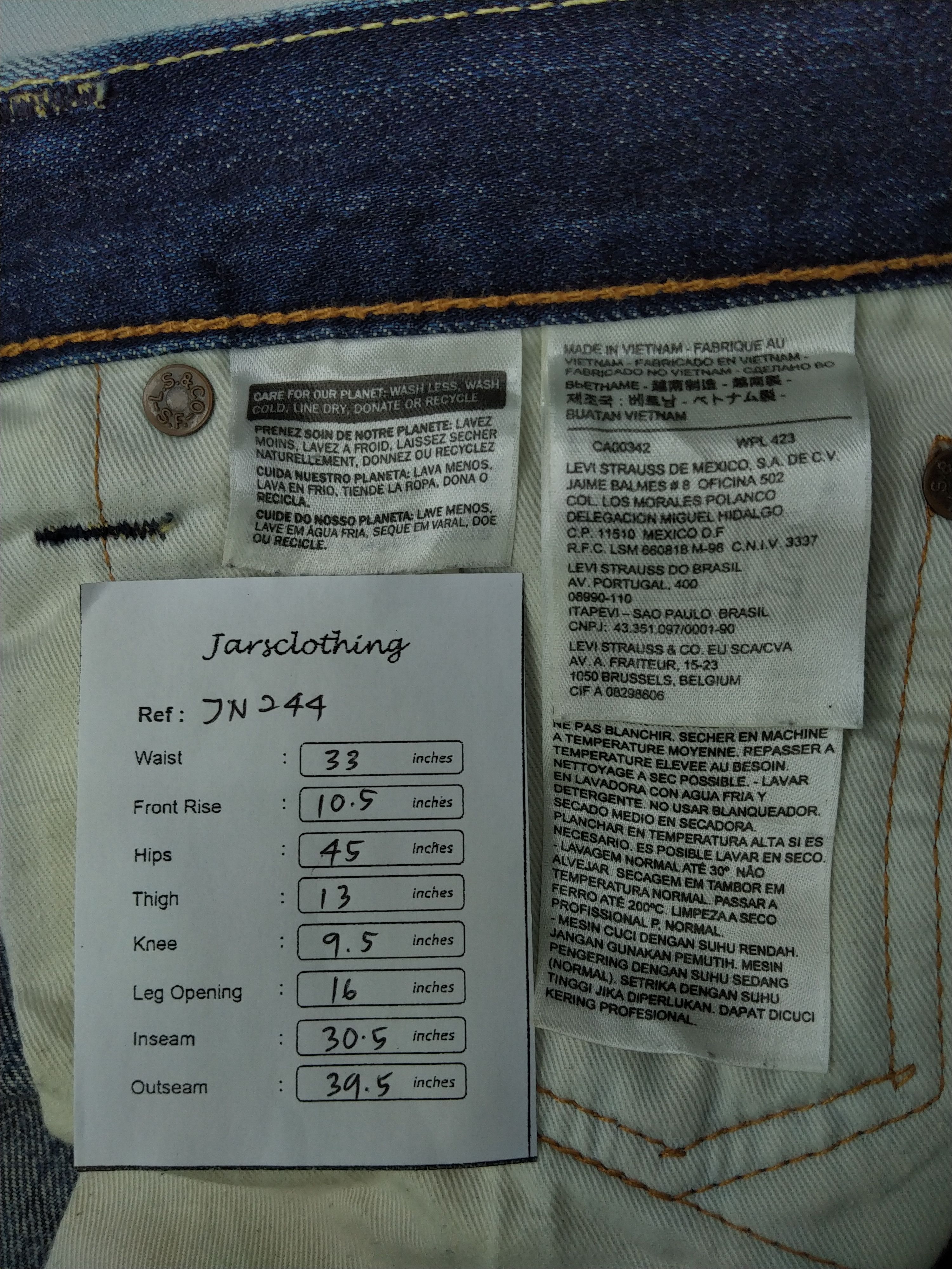 Levi's Dark Blue Levi's 503 Distressed Denim 33x30.5 -JN244 Size US 33 - 5 Thumbnail