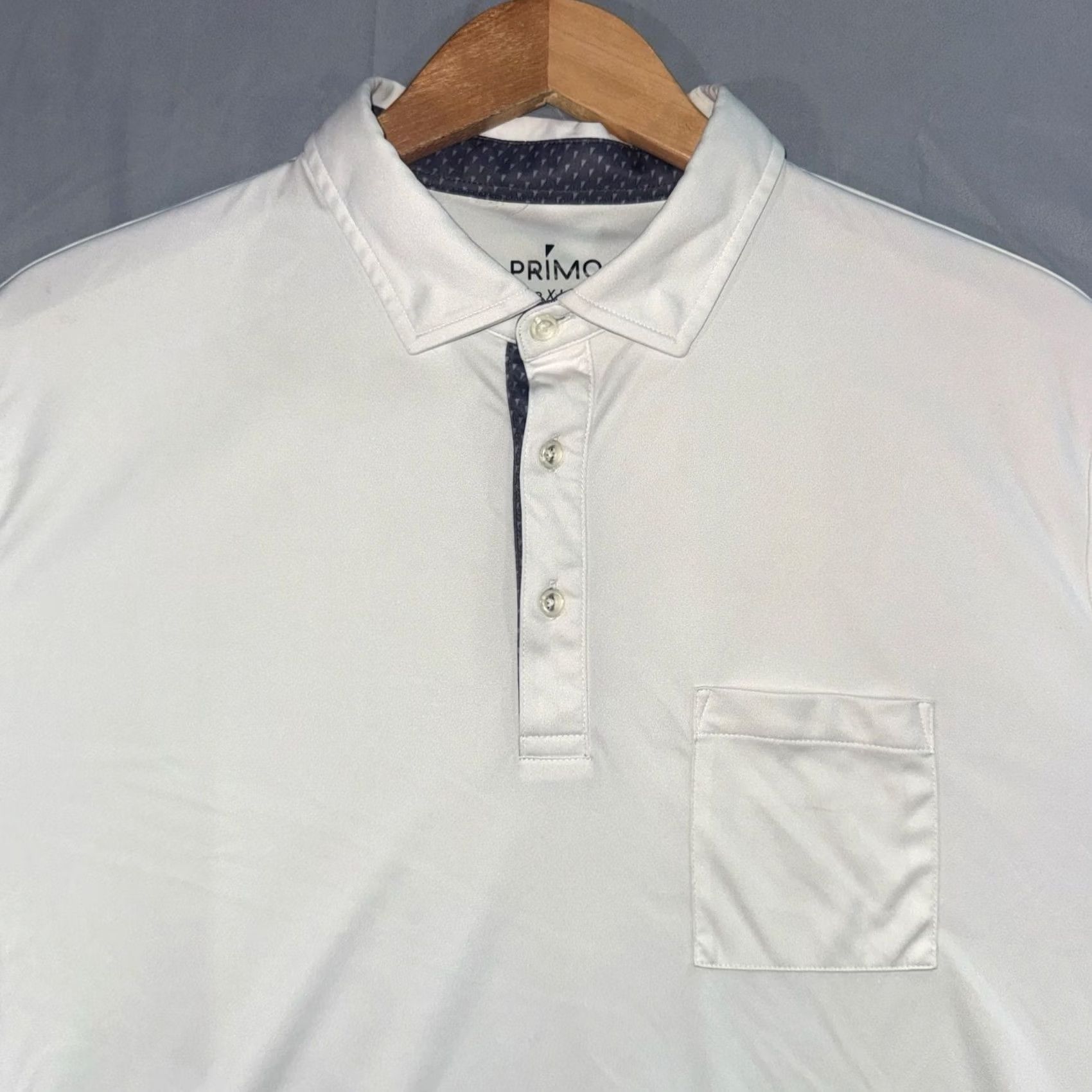 Vintage Primo Golf Polo Shirt White Pocket Polo Short Sleeve XL Mens Golf Shirt Moisture Wicking Classic Fit 30 in Chest 47 in 23.5 in Pit to Pit Size US XL / EU 56 / 4 - 5 Thumbnail