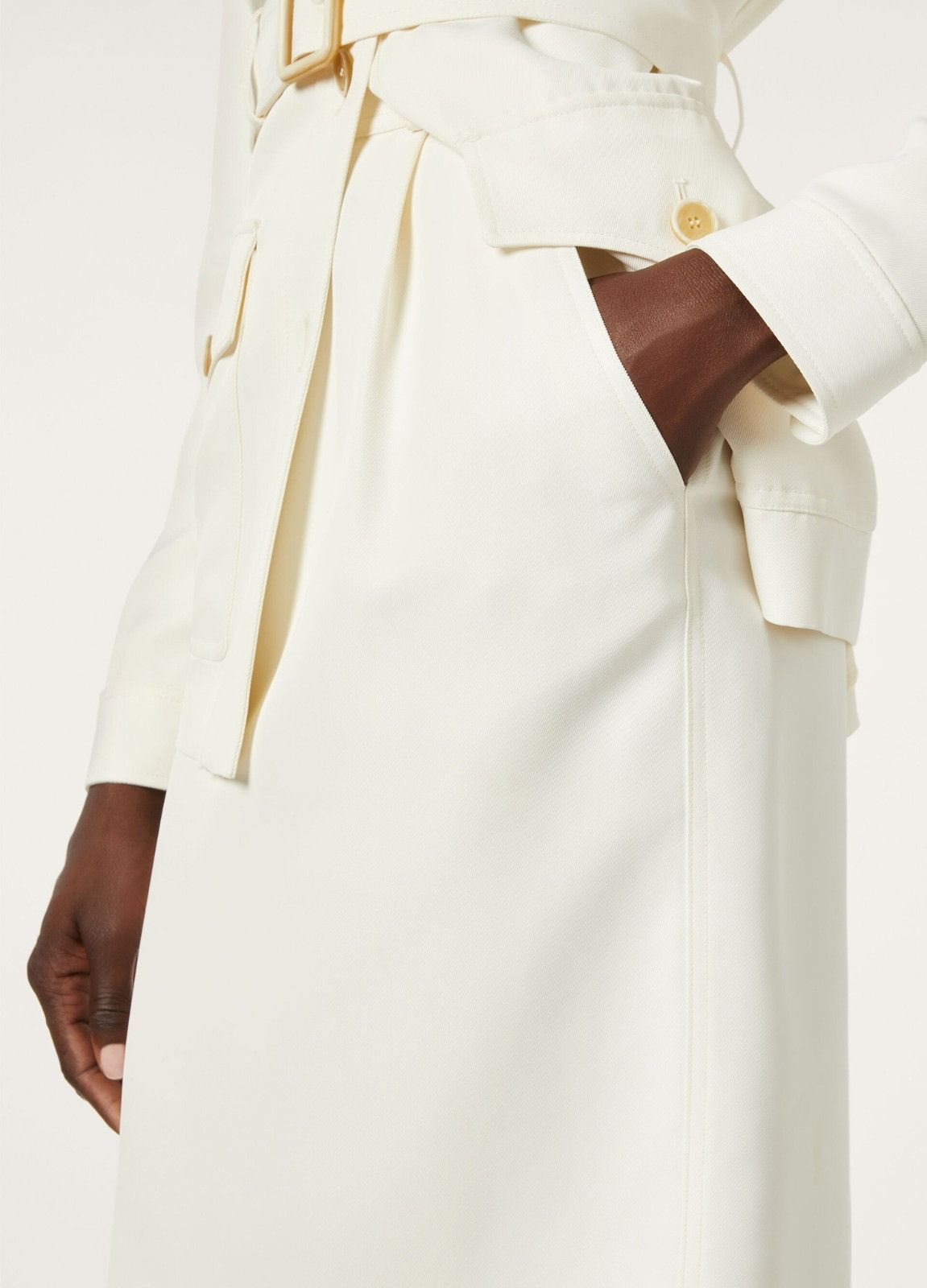 Loro Piana o1srvl11e0526 FAP2880 Emilia Midi Skirt in White Size 26" / US 2 / IT 38 - 4 Thumbnail