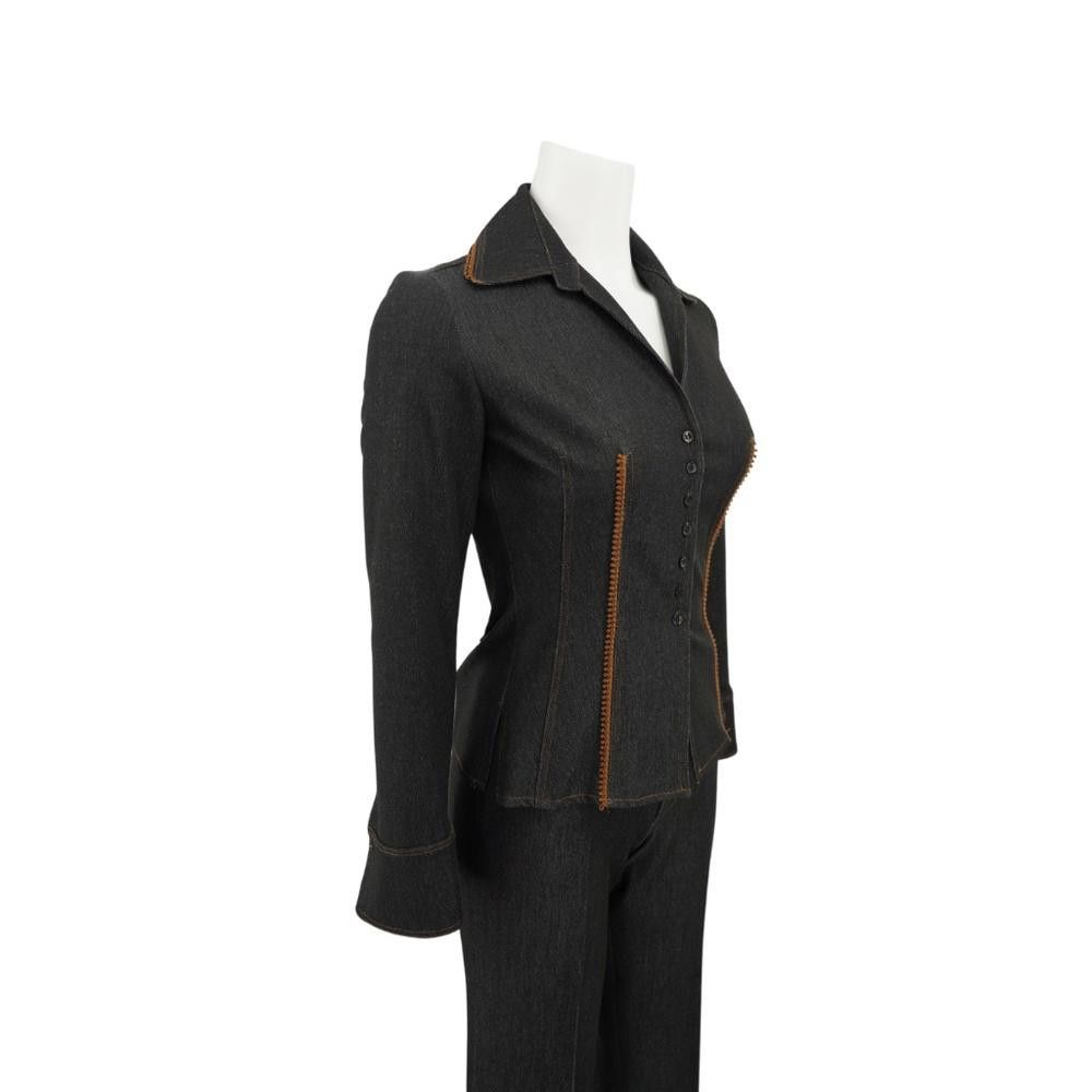 Designer Vintage Brown Vertigo Paris Pantsuit Size S Size 28" / US 6 / IT 42 - 2 Thumbnail