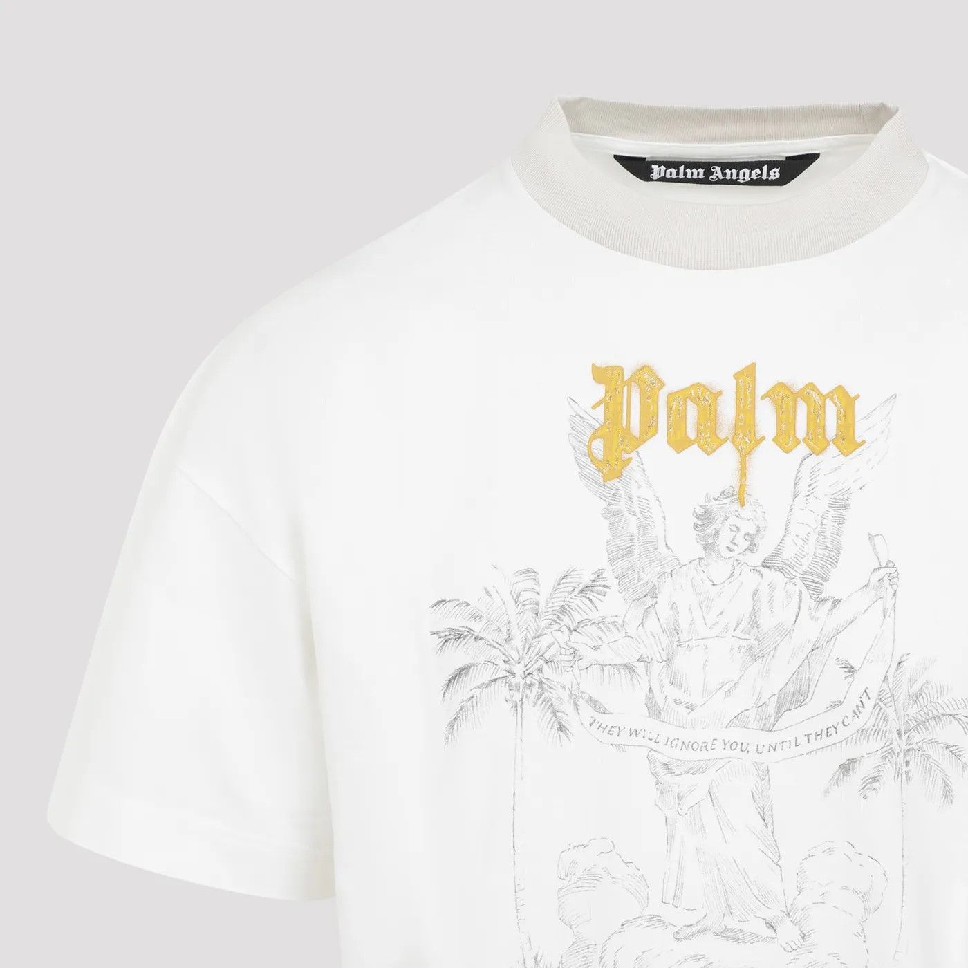 Palm Angels o1s22i1n1224 Oversized Pencil Print T-Shirt in White Size M / US 6-8 / IT 42-44 - 3 Thumbnail