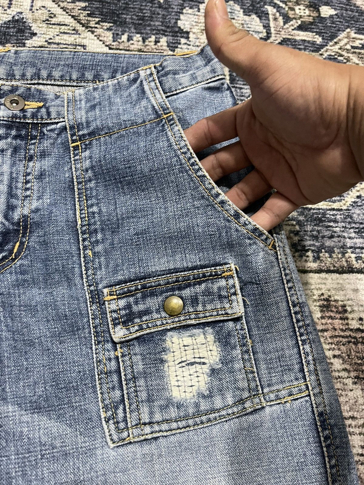Boycott × If Six Was Nine × Vintage Vintage BOYCOTT Bush Pants Distressed Denim Pants Size US 33 - 8 Thumbnail