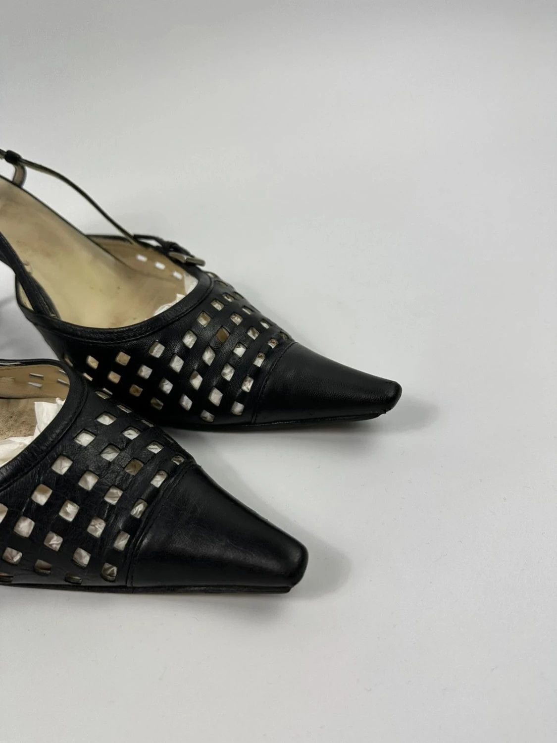 Prada Prada 90’s Black Holes Leather Heels bumps Size US 9 / IT 39 - 5 Thumbnail