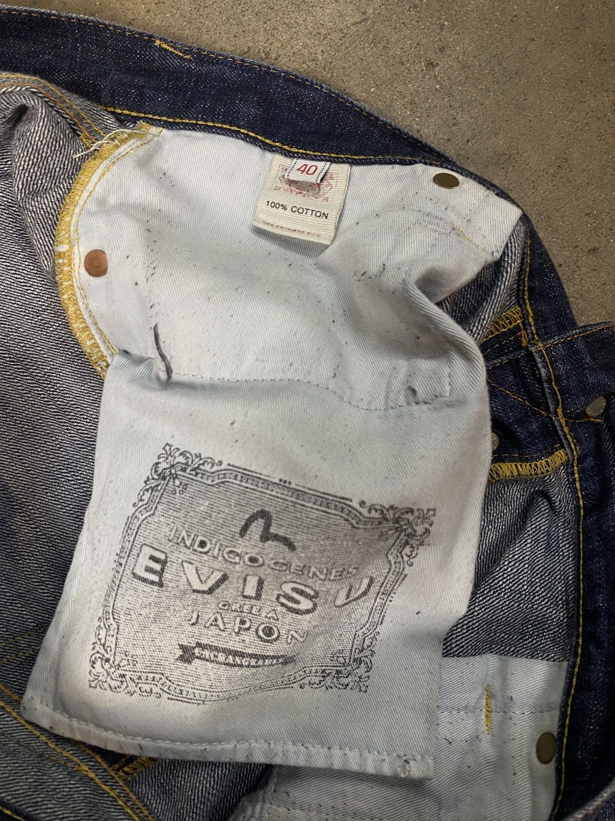Evisu Rare Baggy Evisu Dark Wash Jeans w/ Embroidery Size US 40 / EU 56 - 6 Thumbnail