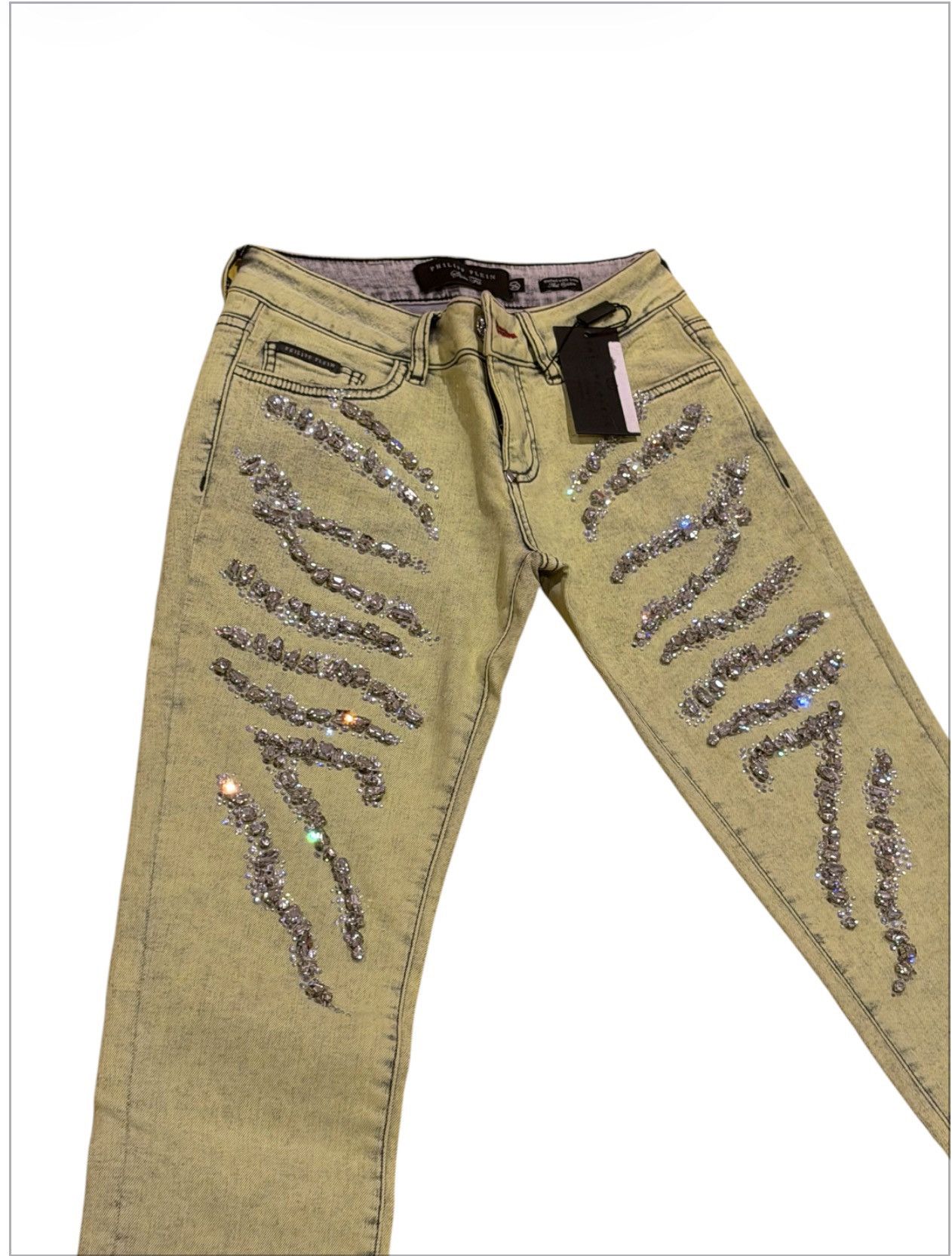 Philipp Plein Philipp Plein light-wash jeans -rhinestones– new with tags Size 26" / US 2 / IT 38 - 1 Thumbnail