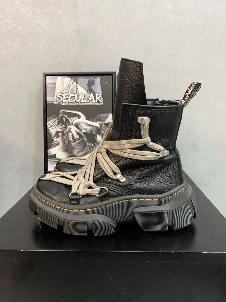 Rick Owens rick owensCo-branded crazy lace-up platform Doc Martens boo Size US 5.5 / EU 38 - 3 Thumbnail