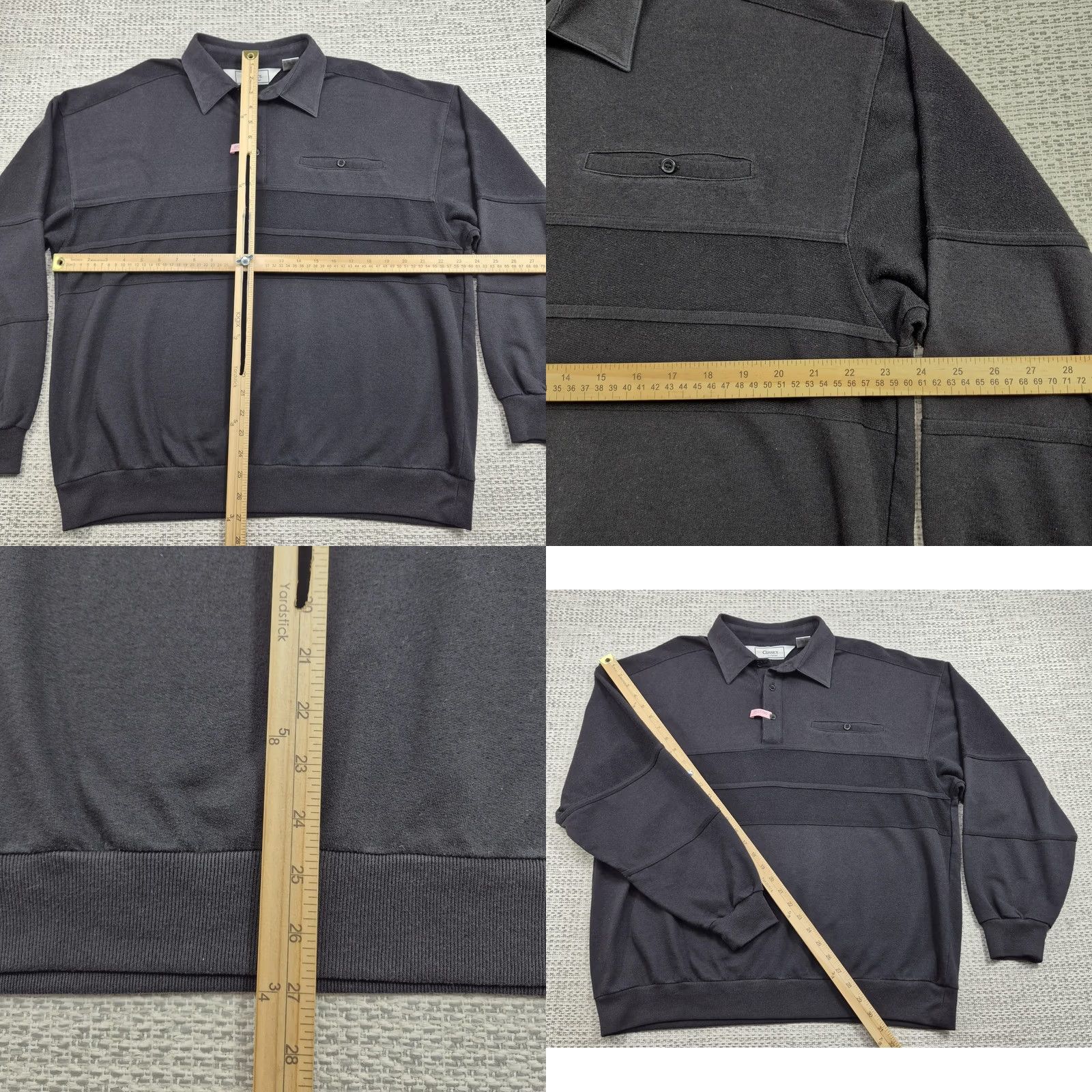 Vintage VINTAGE Classics by Palmland Sweater Polo Shirt Mens XL Gray/Black Knit Pullover Polo Shirt Size US XL / EU 56 / 4 - 8 Thumbnail