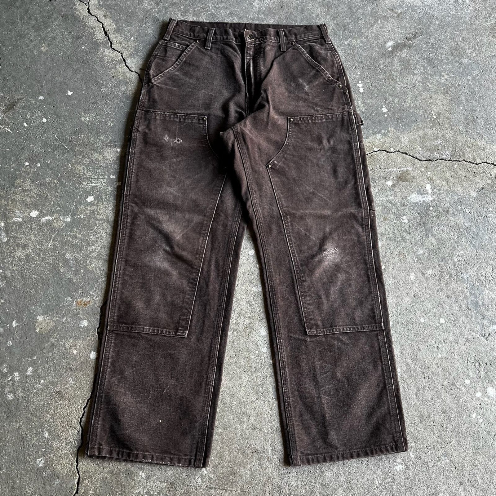 Carhartt faded brown double knee work wear carpenter pants