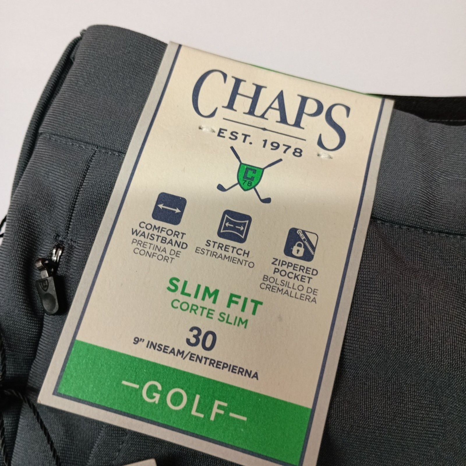 Chaps Chaps Golf Shorts Men's 30 Gray Slim Fit 9" Inseam Stretch Size US 30 / EU 46 - 2 Thumbnail