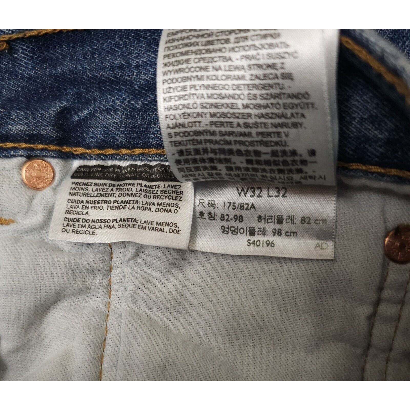 Levi's LEVI'S 501 Straight Leg Embroidered Denim Jeans Size 32×32 Size US 32 / EU 48 - 8 Thumbnail