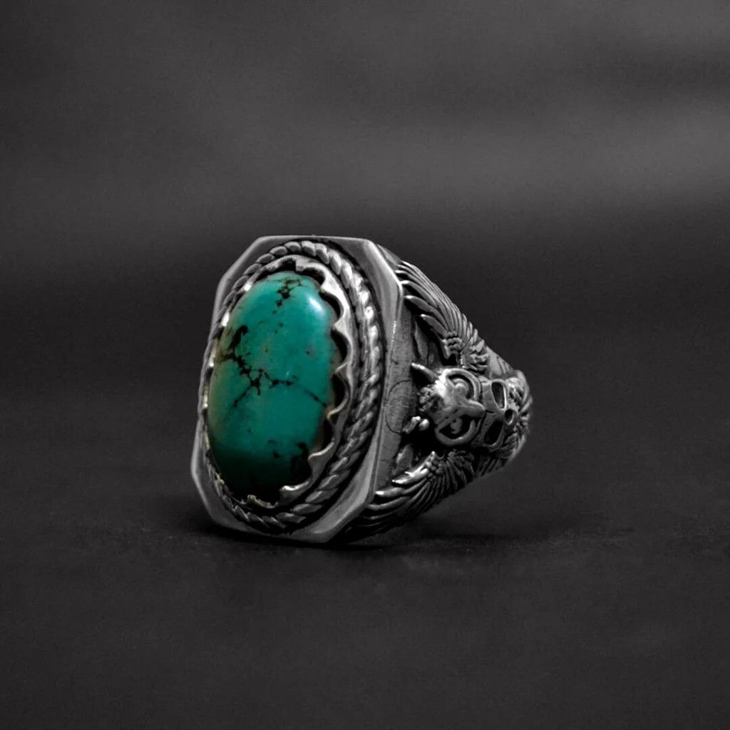 Vintage Stone Owl Ring Size ONE SIZE - 7 Thumbnail