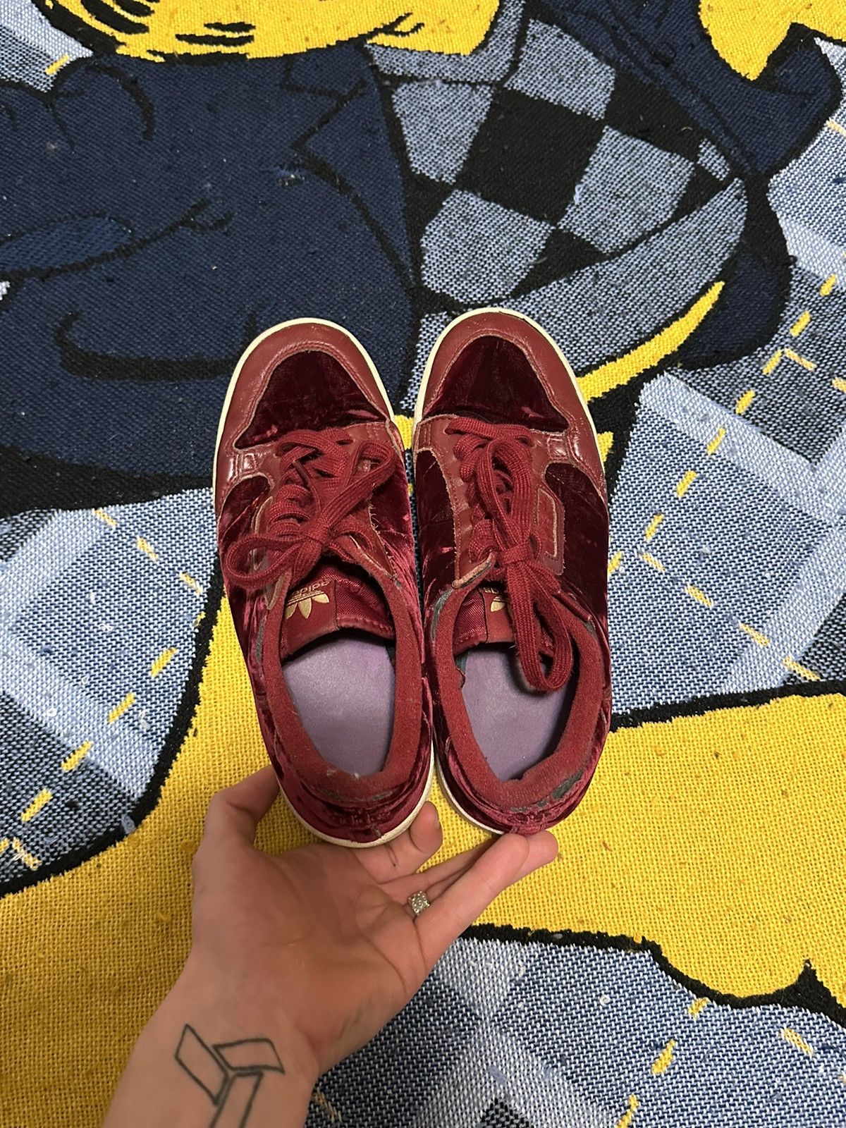 Adidas Vintage Adidas Red Velvet Skate Shoes Size US 7.5 / EU 40-41 - 4 Thumbnail