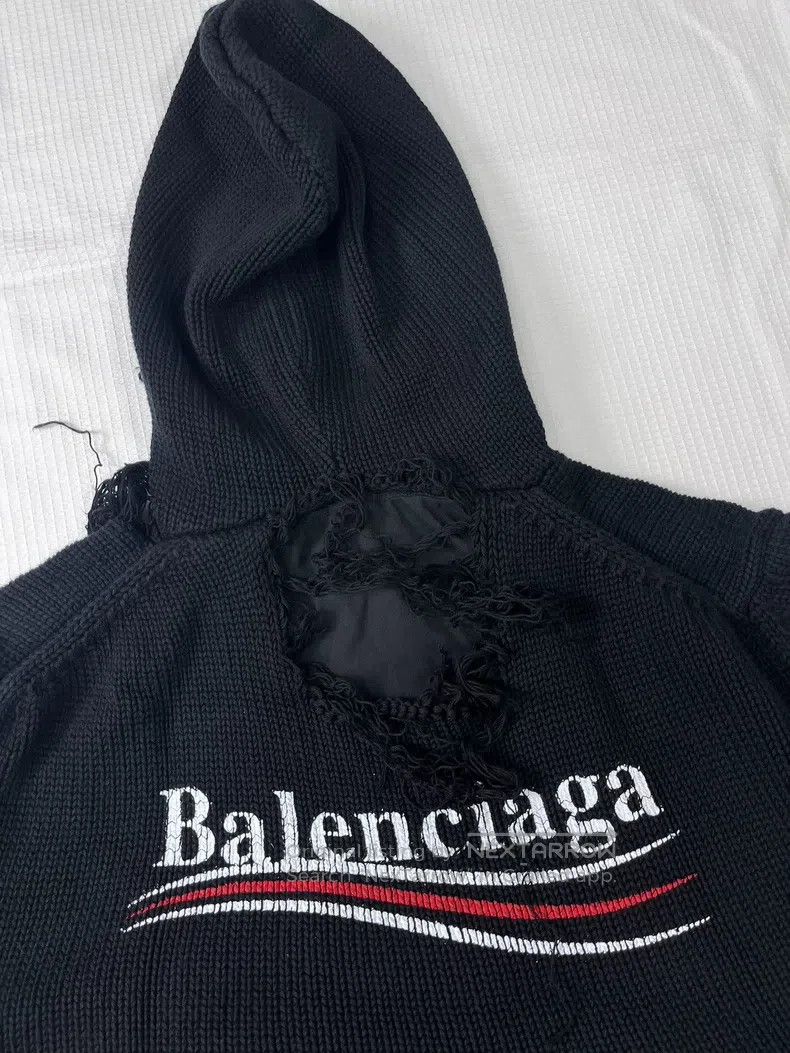 Balenciaga Balenciaga Black Fake Two Pieces Destroy Cola Knitwear Hoo Size US XS / EU 42 / 0 - 9 Thumbnail