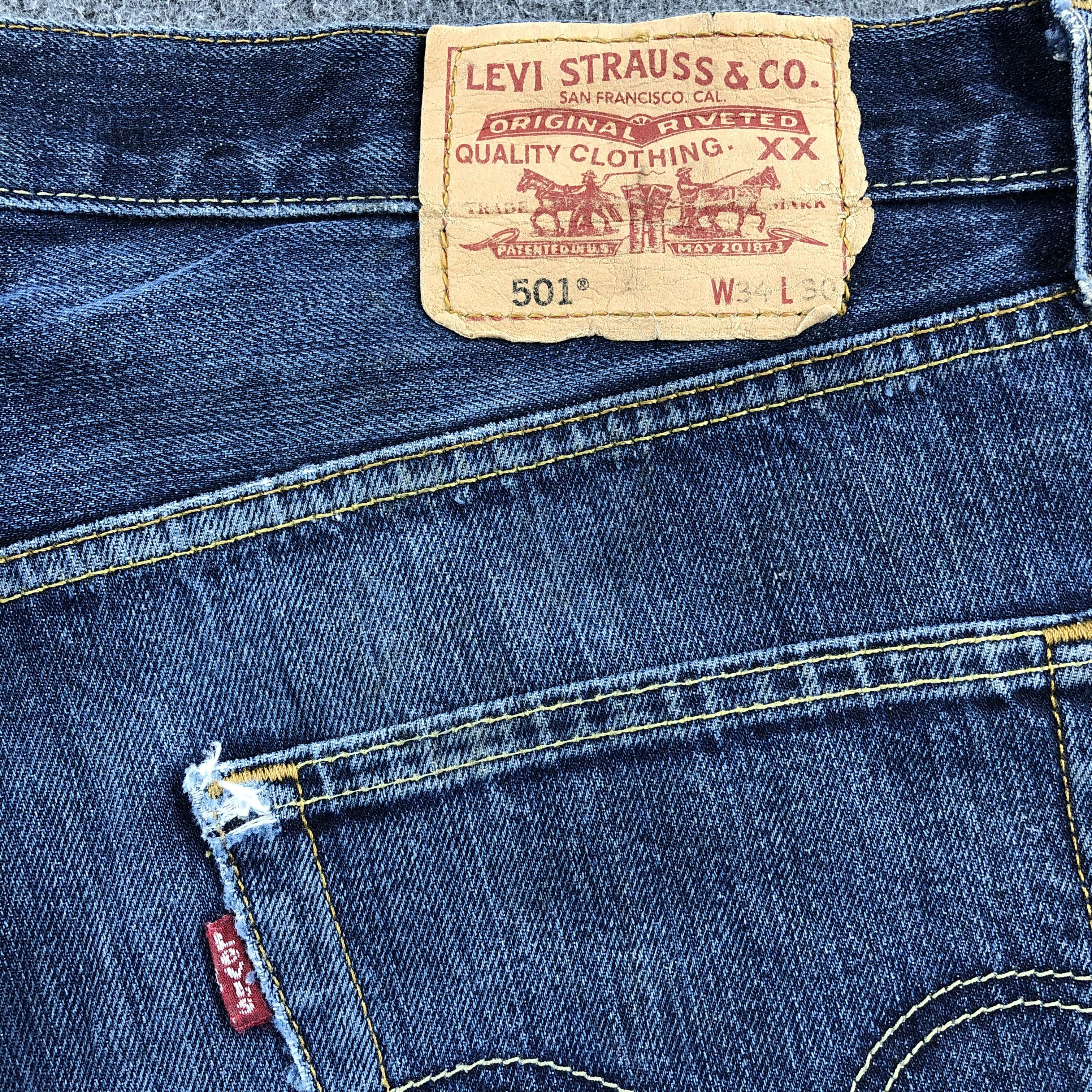 Levi's Vintage Distress Levis 501 Denim Jeans-JM957 Size US 35 - 6 Thumbnail
